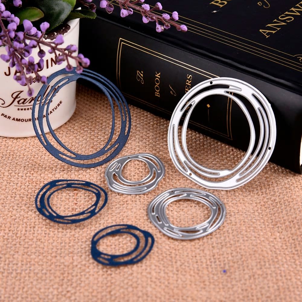 Circular Wreaths Cutting Dies – Modern Scribble Rings 3 Piece