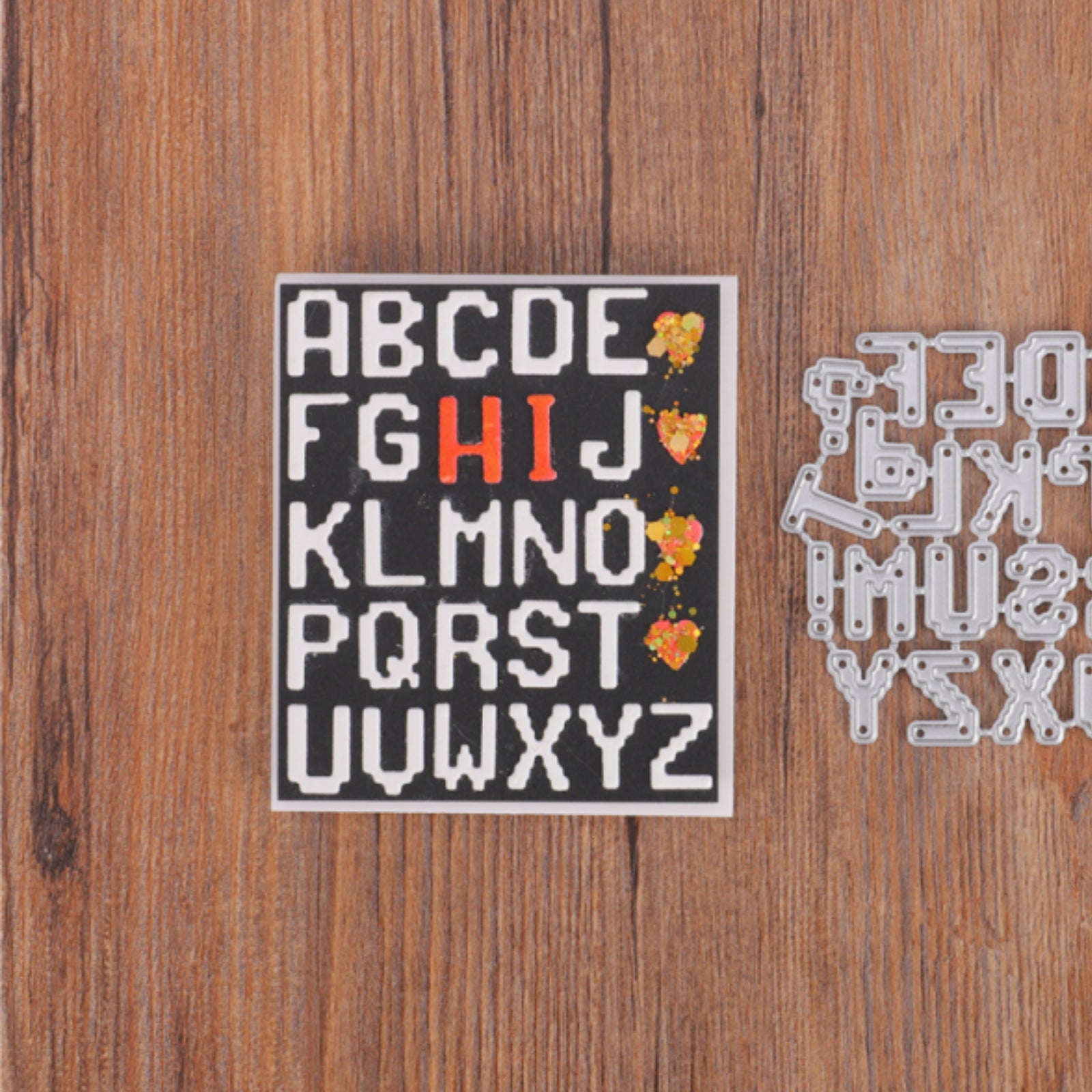 Pixelated Alphabet w Punctuation Cutting Dies