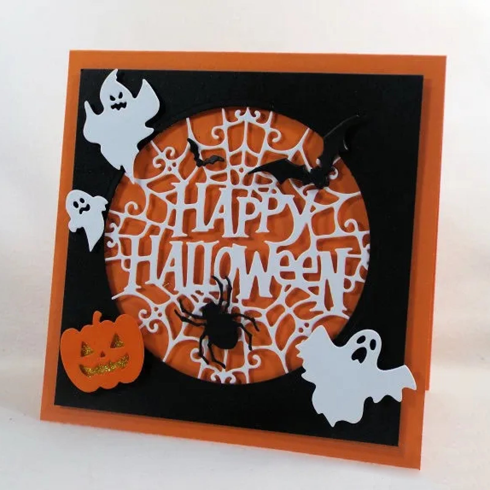 Happy Halloween Gothic Spiderweb Sentiment Cutting Die