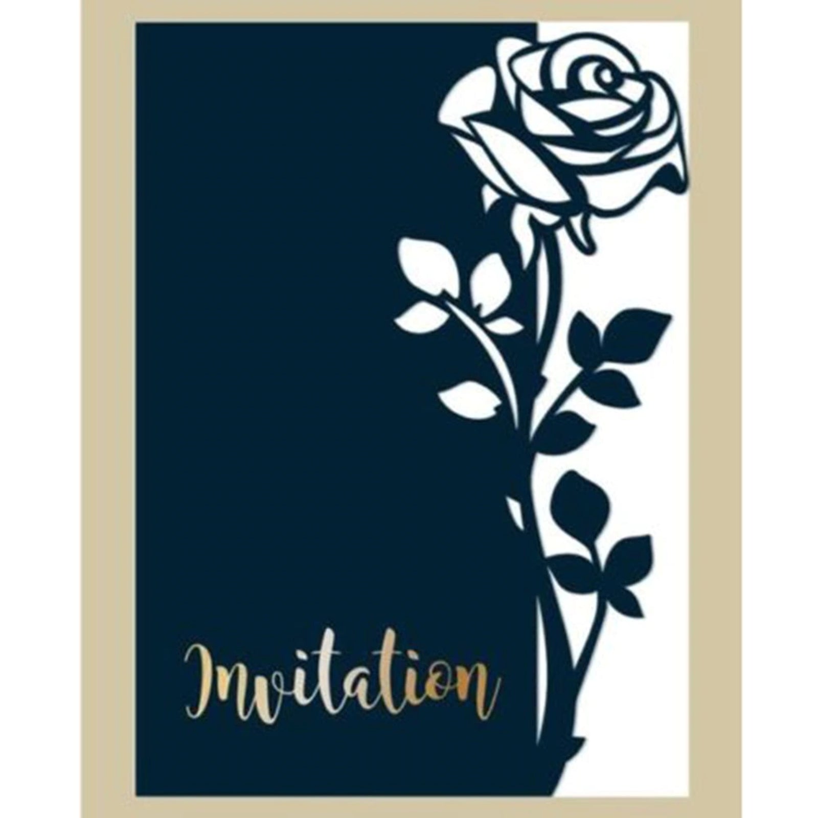 Rose Stem w Leaves Cutout Border Cutting Die