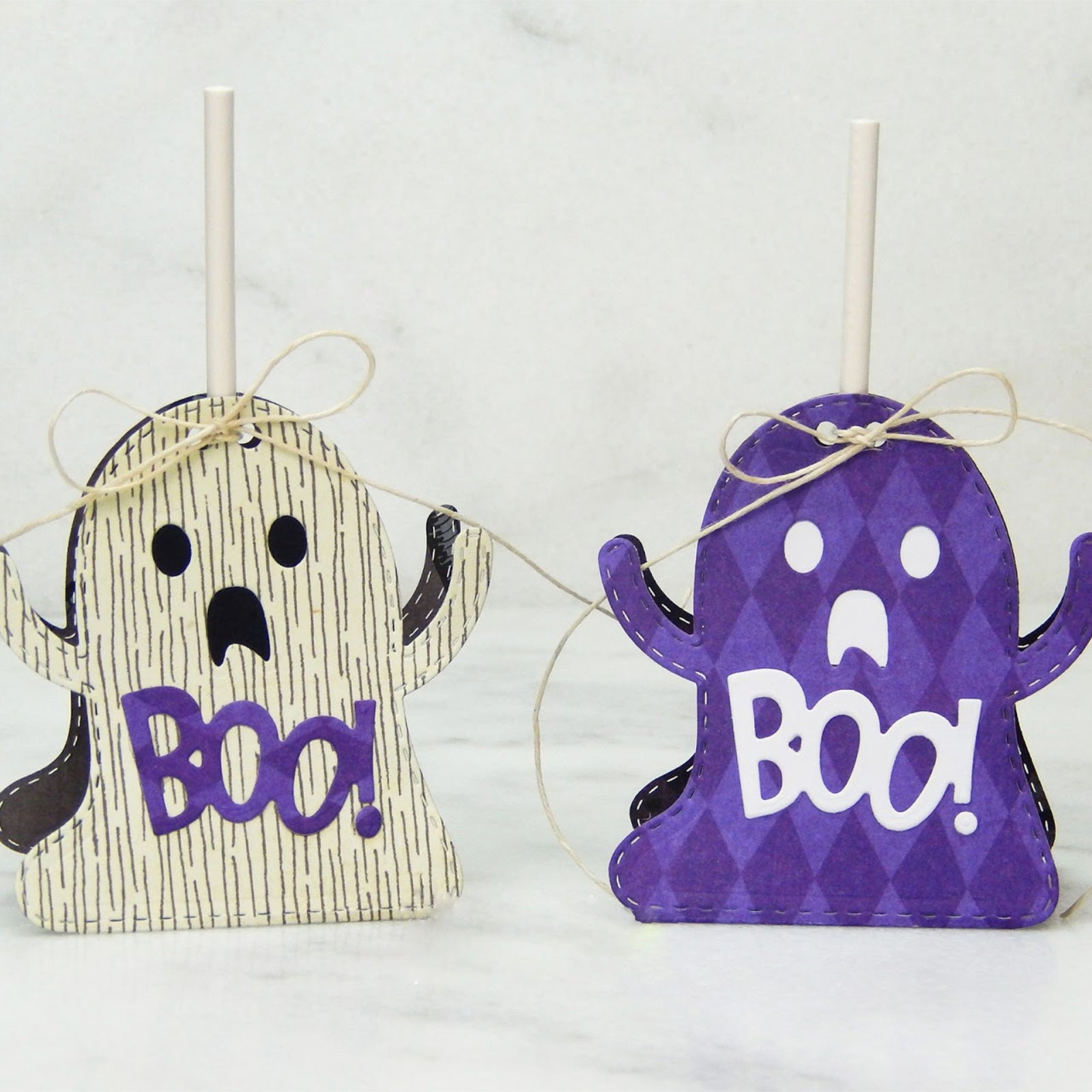 Stitched Ghost Treat Holder w BOO! Cutting & Embossing Dies
