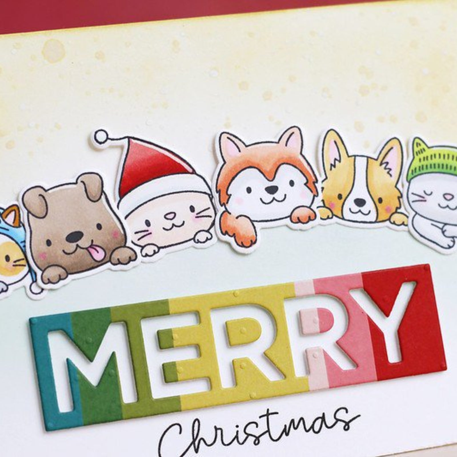 Holiday Trio Sentiment Block Words Cutting Dies – Joy Merry Peace