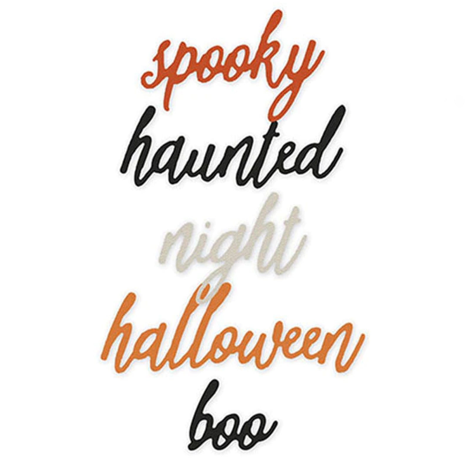 Halloween Night Sentiment Words Cutting Dies