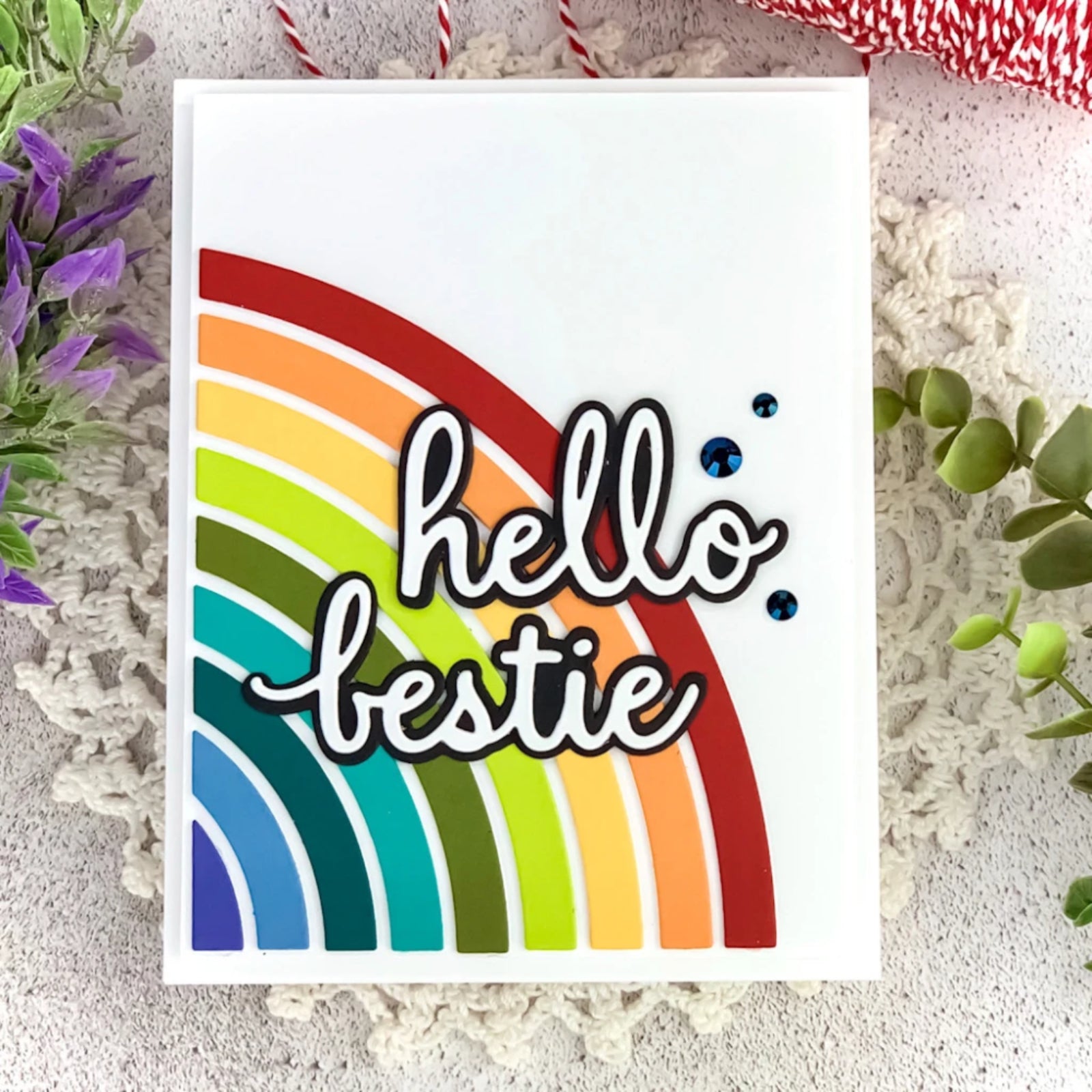 Hello Beautiful Sentiment Words w Shadows Cutting Dies