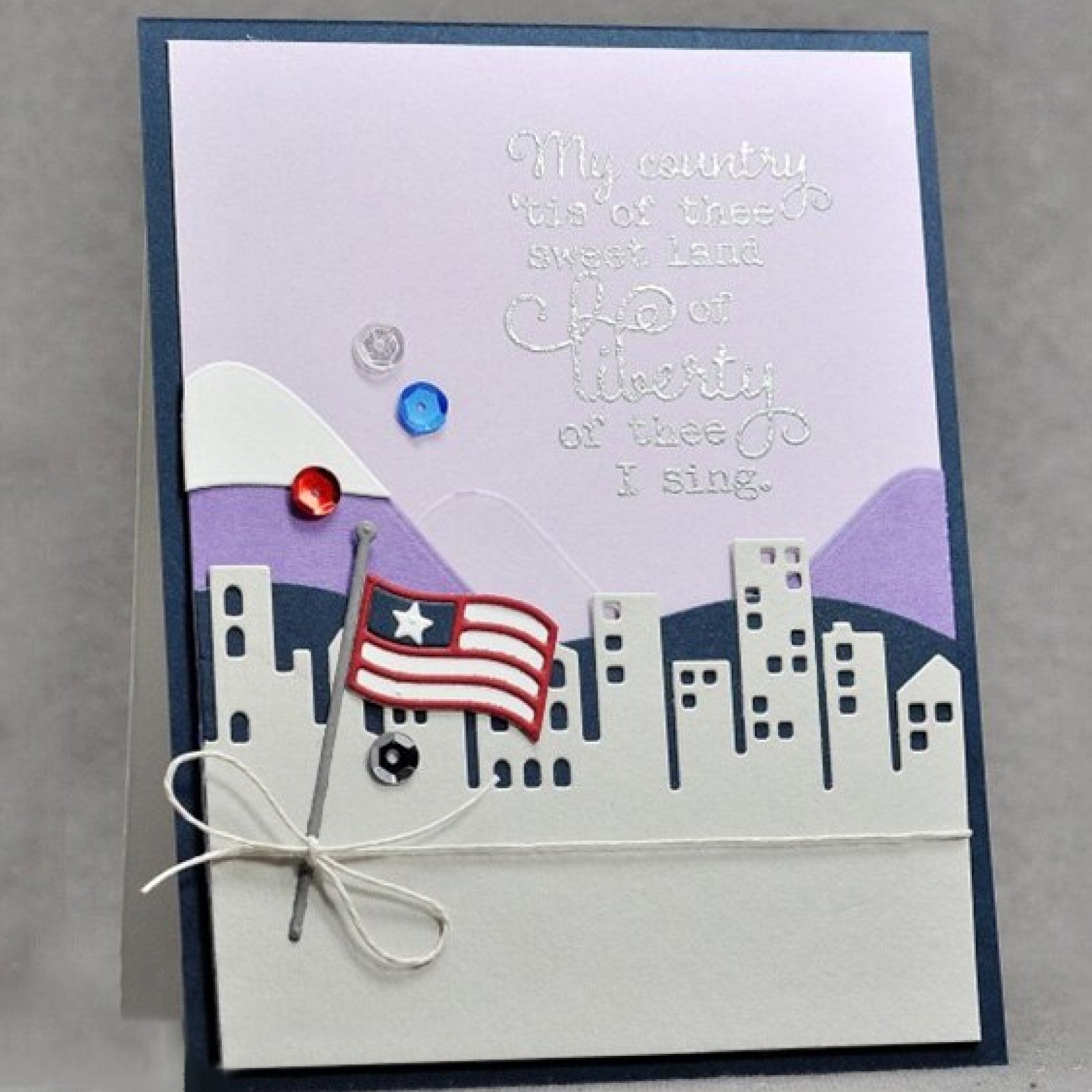 Small American Flag w Pole Cutting & Embossing Dies