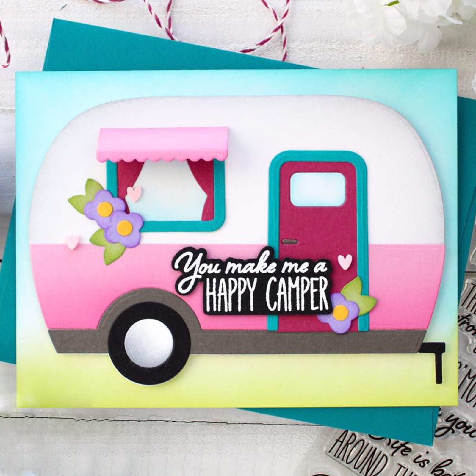 Large Camper Trailer Card Cutting & Embossing Dies