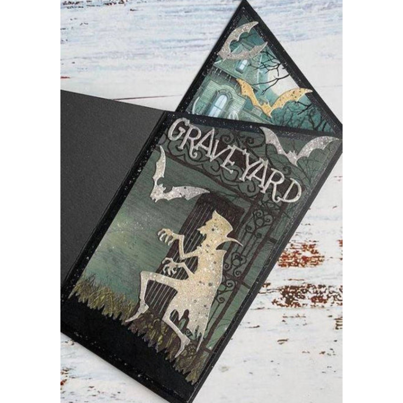 Haunted Graveyard Halloween Horror Words Cutting Dies