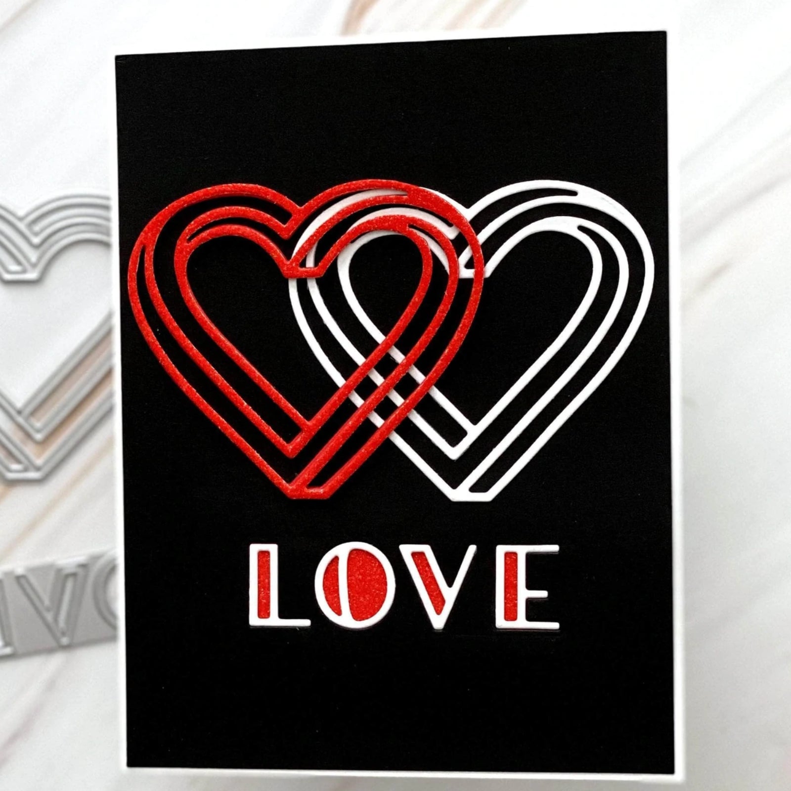 Love Word w Outline Heart Frame Cutting Dies
