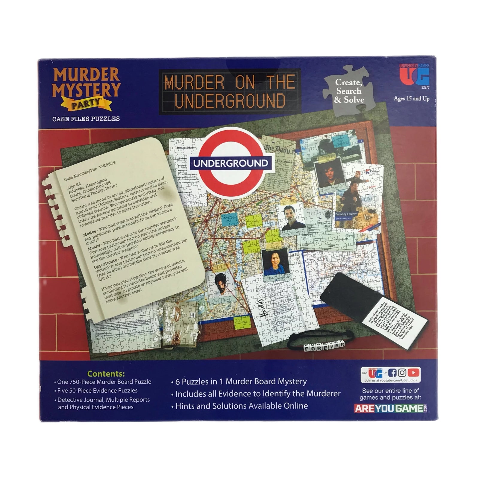 Detective Stories - Murder on the Underground - Case Files & Jigsaw Puzzle