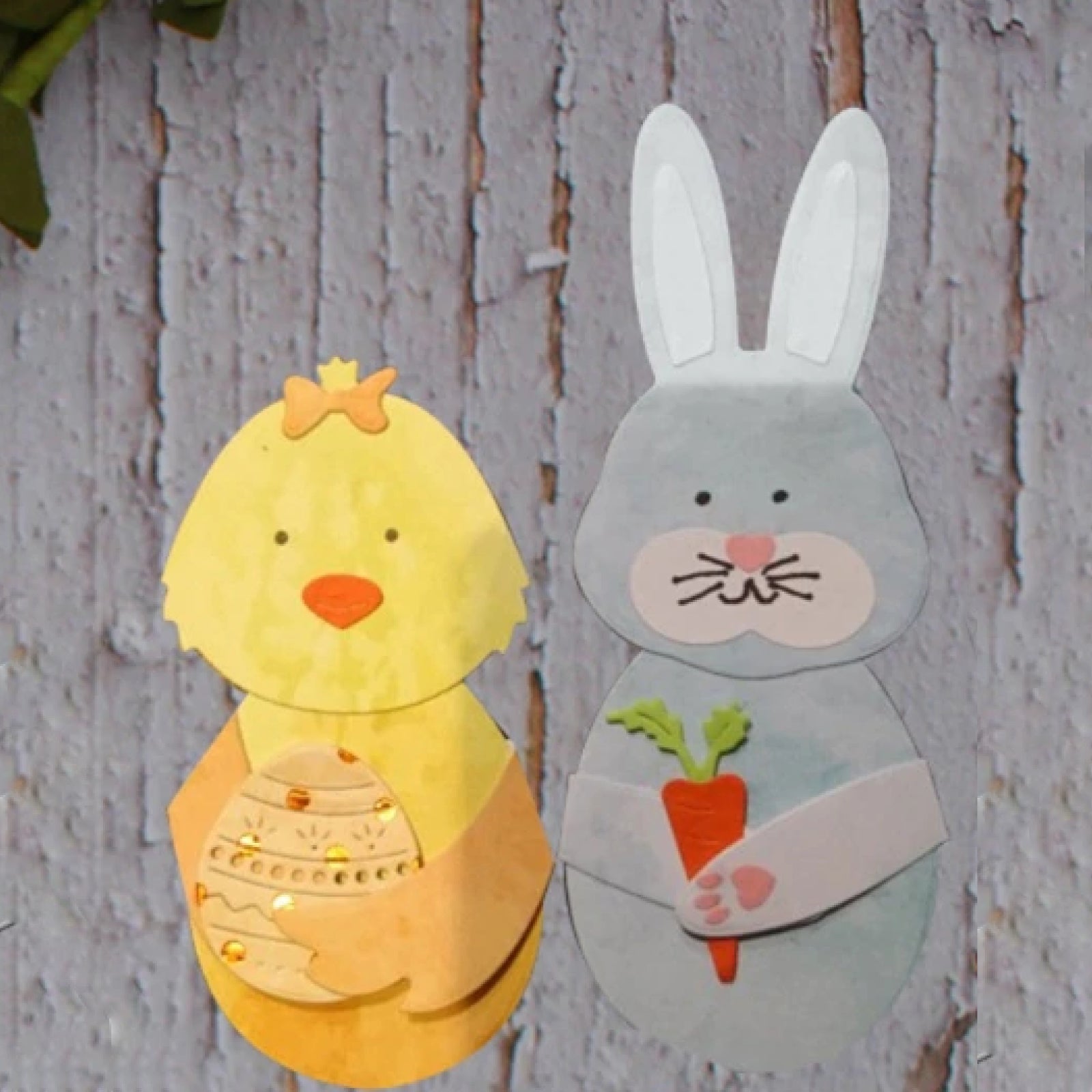 Easter Bunny / Chick w Egg & Carrot Cutting & Embossing Dies
