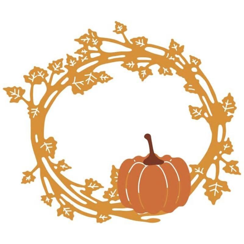 3 Season Thanksgiving Pumpkin Large Autumn Wreath Frame Cutting & Embossing Dies