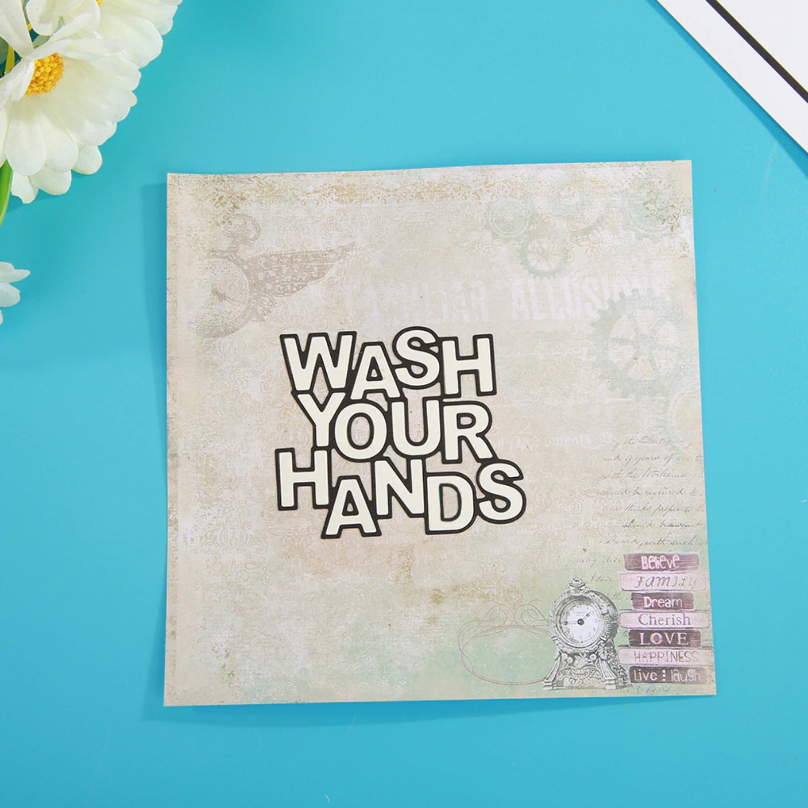 Wash Your Hands Outline Sentiment Cutting Die