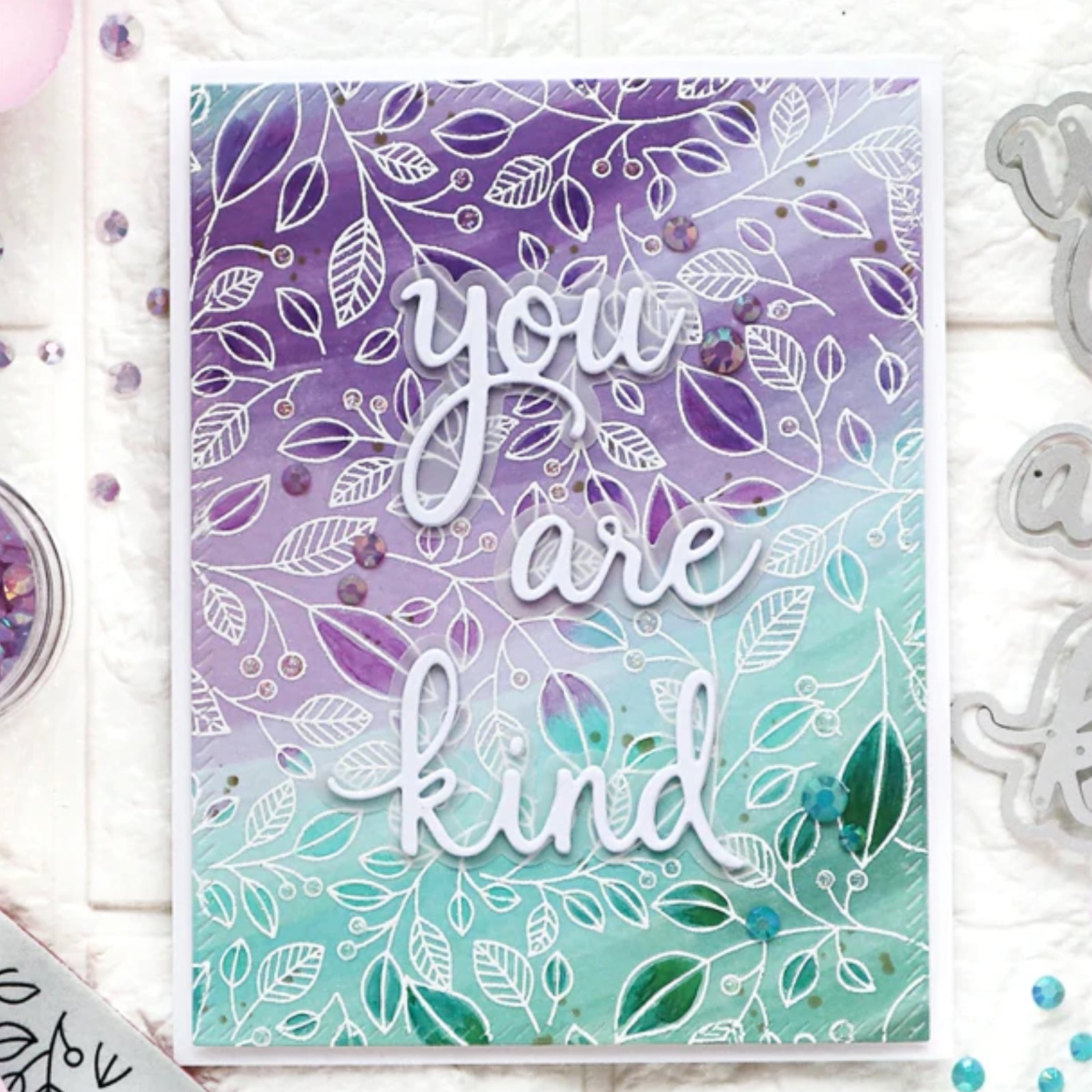 You Are Amazing Sentiment Words w Shadows Cutting Dies