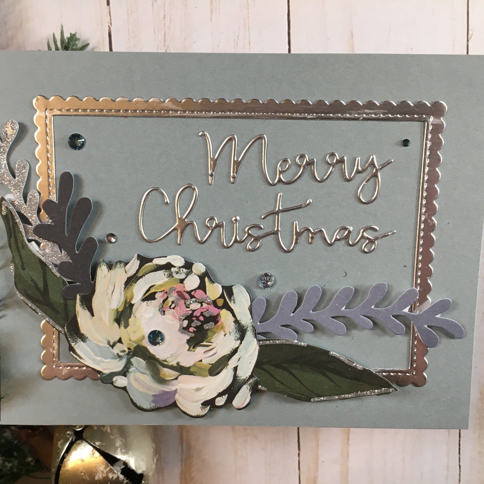 Holiday Cheer Merry Christmas Sentiment Words w Foliage Cutting Dies