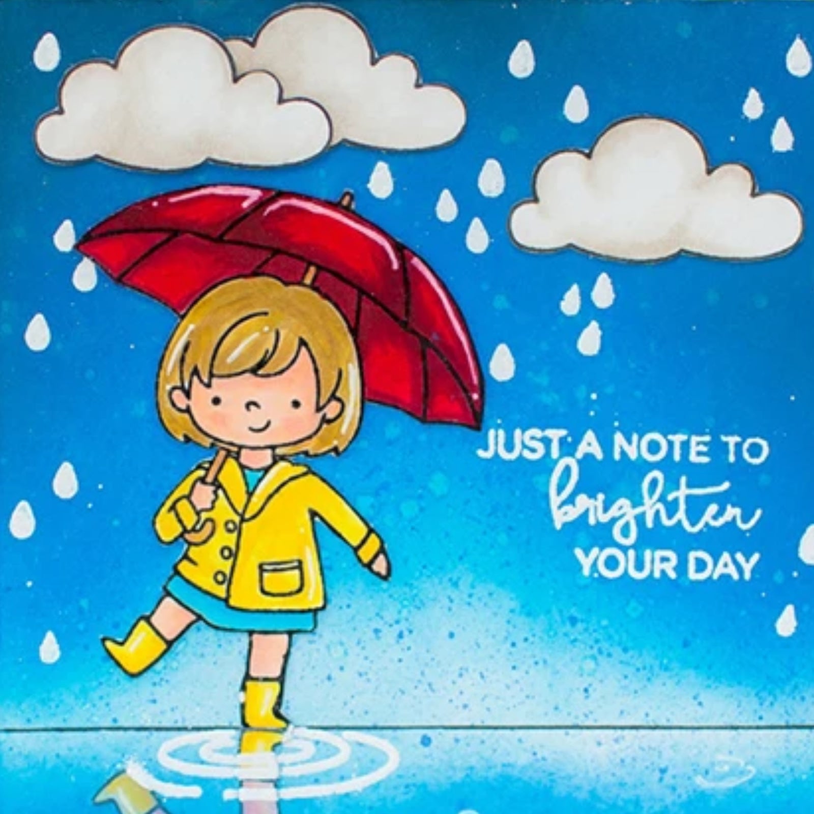 Rain or Shine Girl w Dog & Duck Cutting Dies & Stamps Set