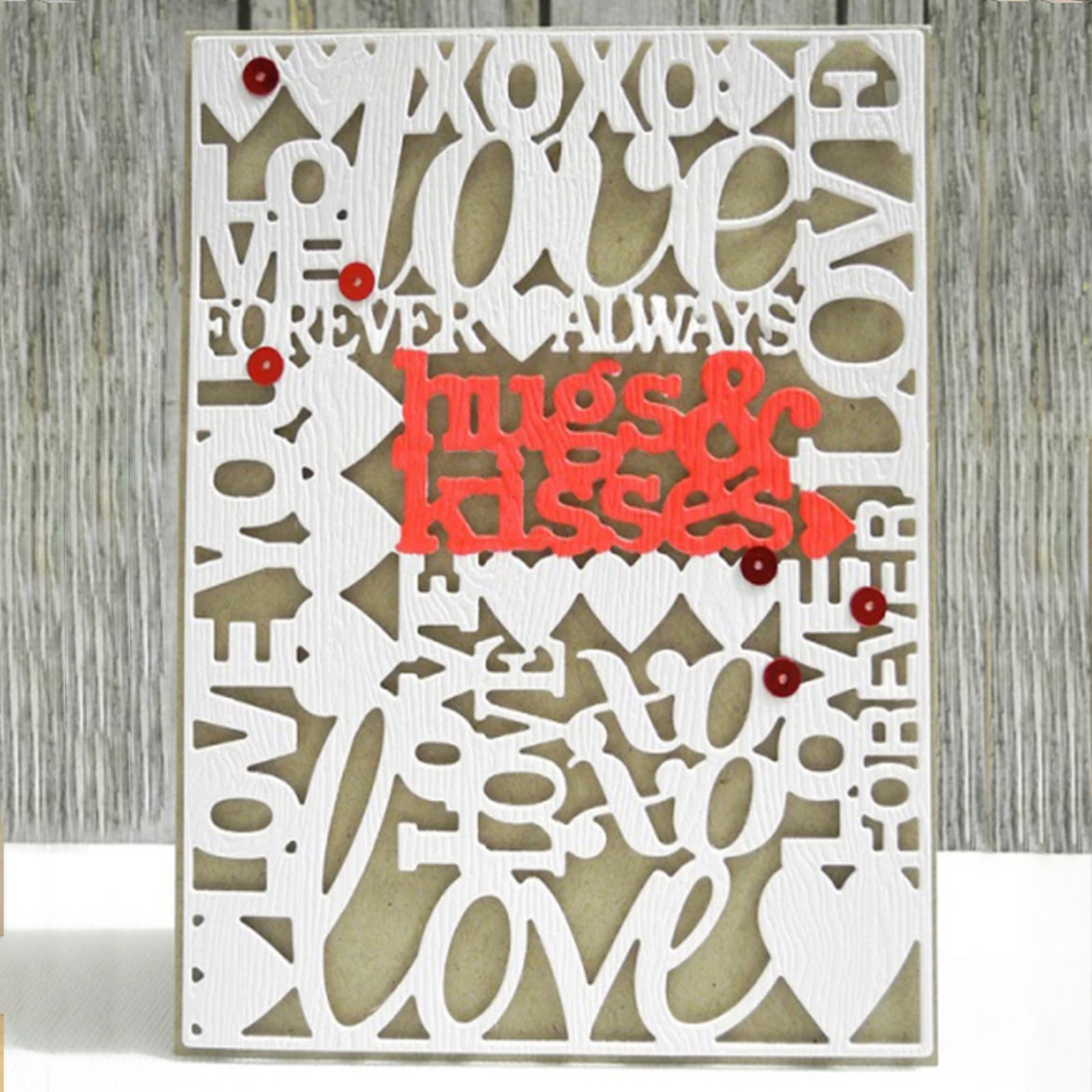 Love Sentiments Collage Background Cutting Die