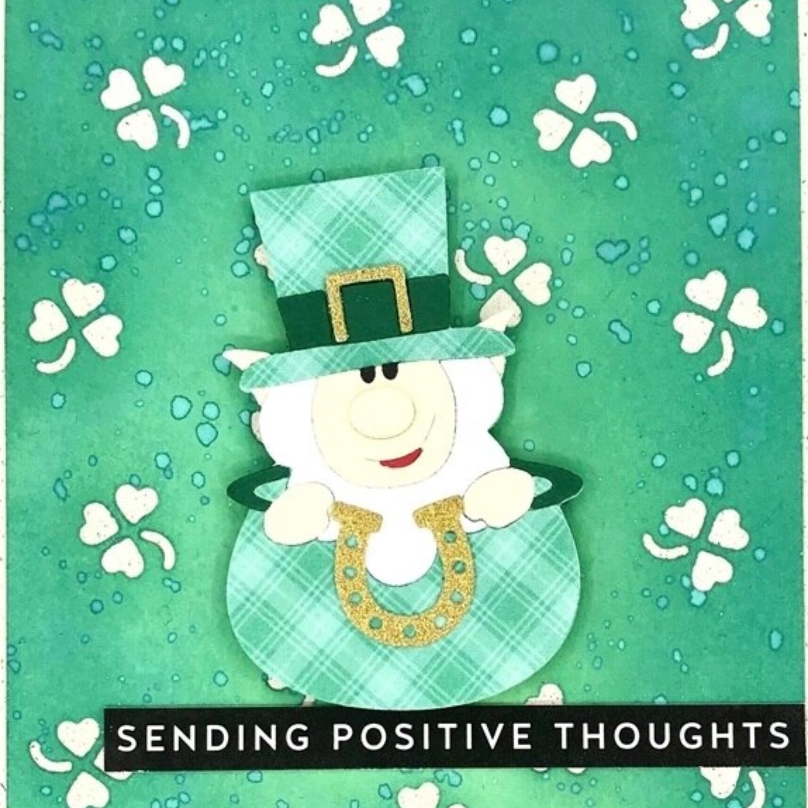 Leprechaun in Pot w Pipe Shamrock Horseshoe Cutting Dies