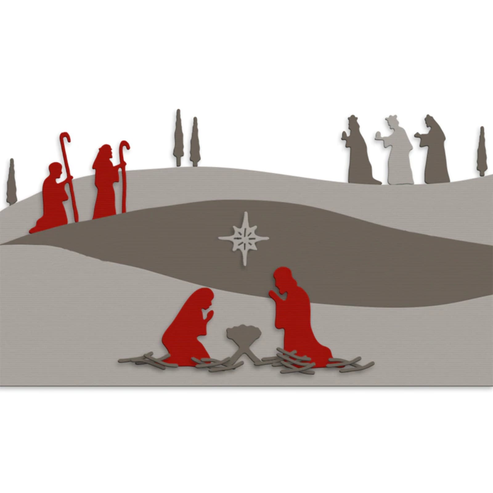 Nativity Scene Builder w Slopes Borders Cutting Dies