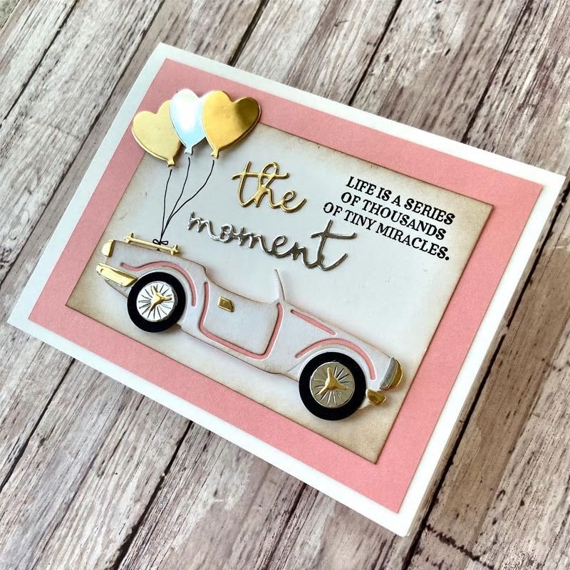 Classic Sports Car w Heart Balloons Cutting Dies – Love the Moment
