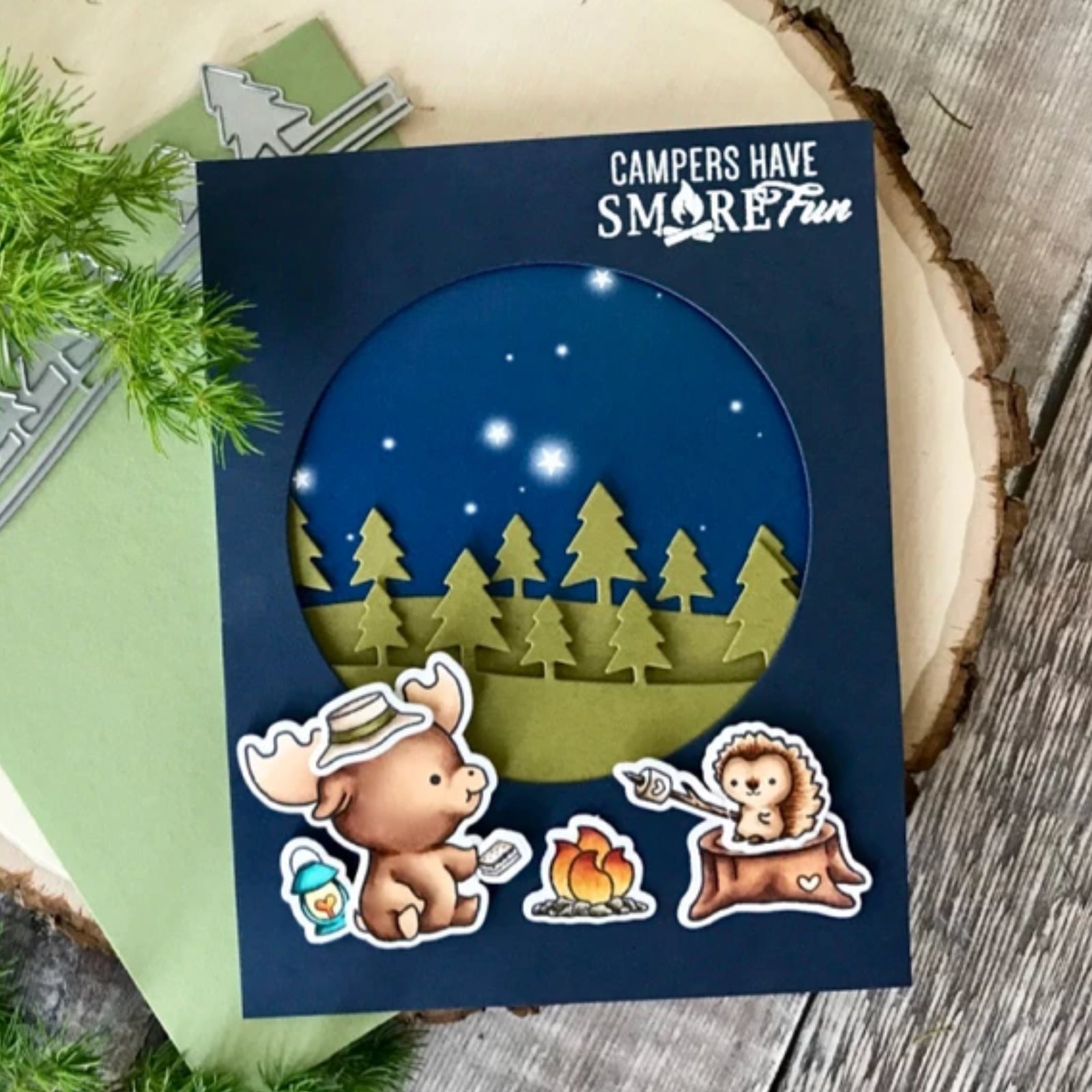 Moose You Big Time Camping Cutting Dies & Stamps Set
