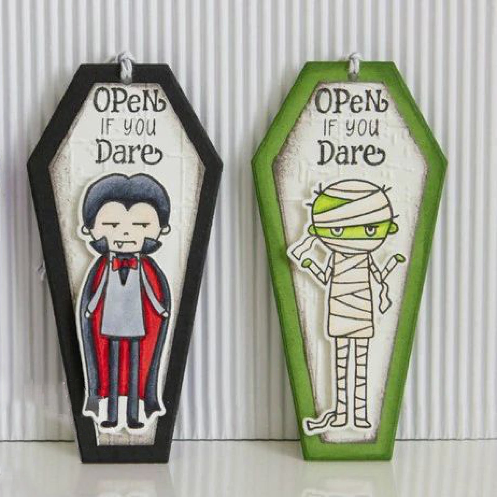 Coffin/Tombstone Nesting Cutting & Embossing Dies w Stitching