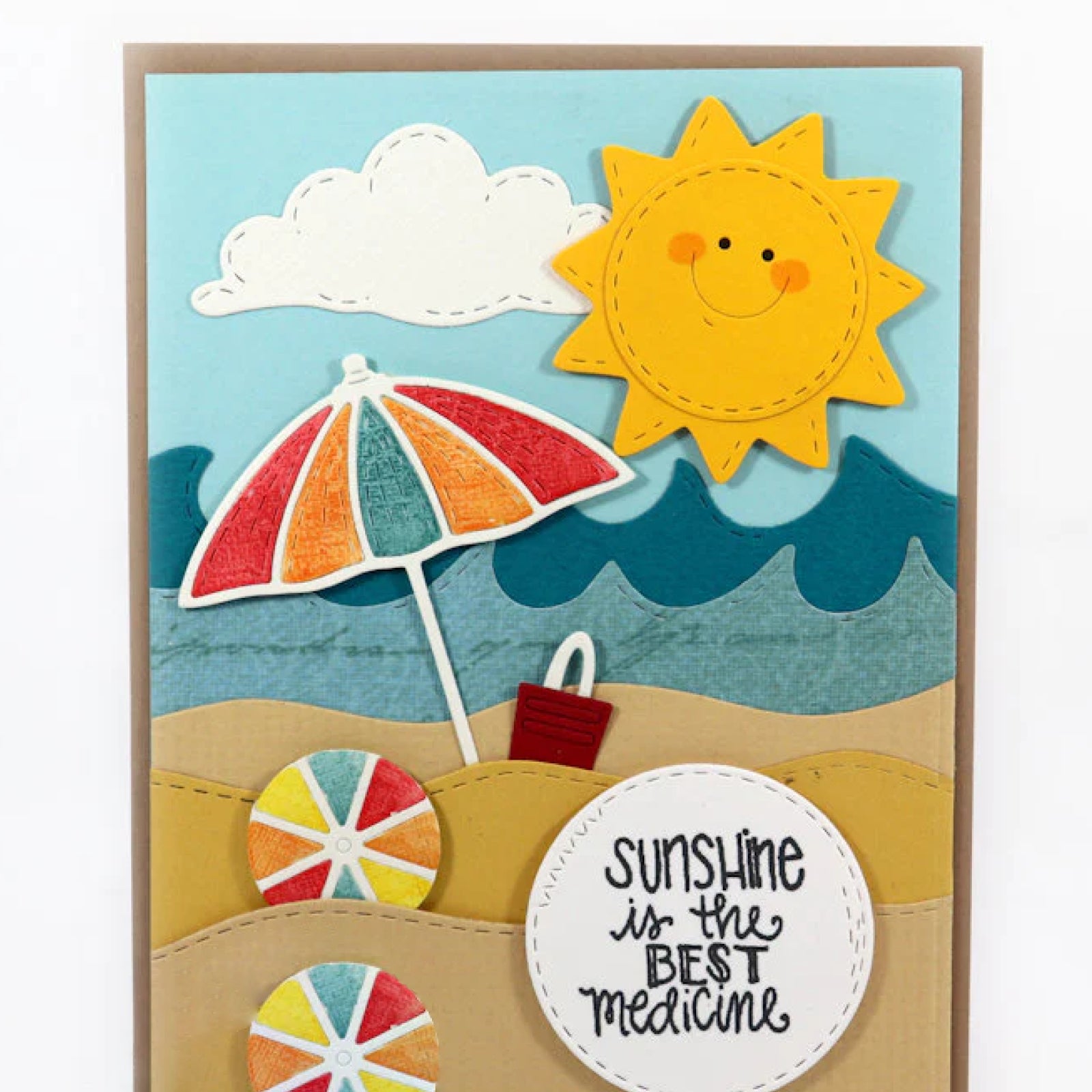 Stitched Flower Cart w Umbrella Cutting Die Set