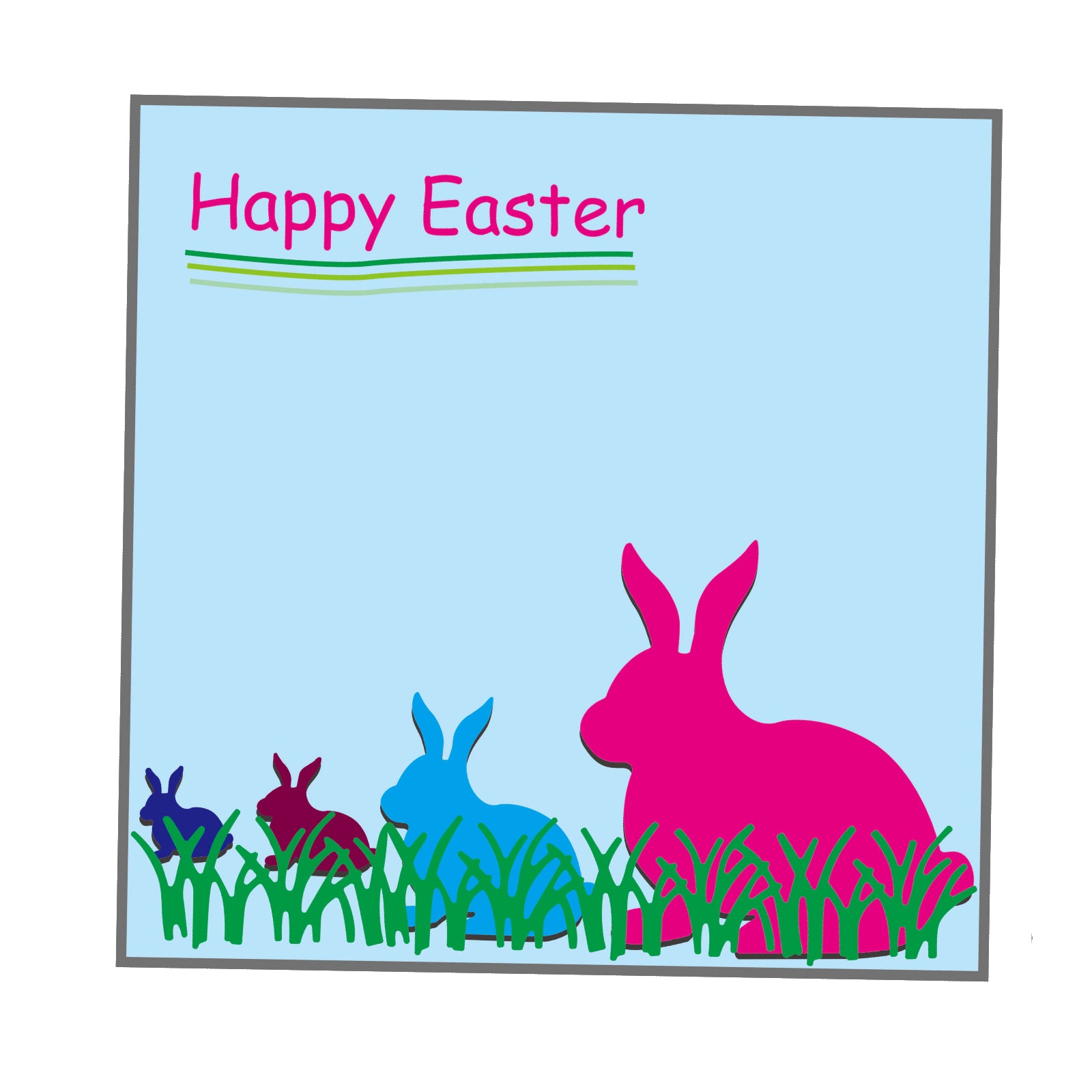 Easter Bunnies Silhouettes 4 Sizes Cutting Dies