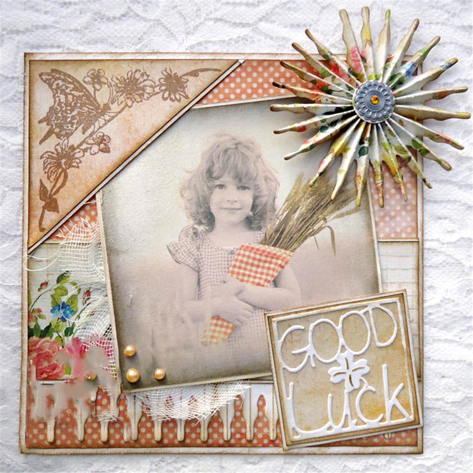 Square Framed Sentiments Words Cutting & Embossing Dies