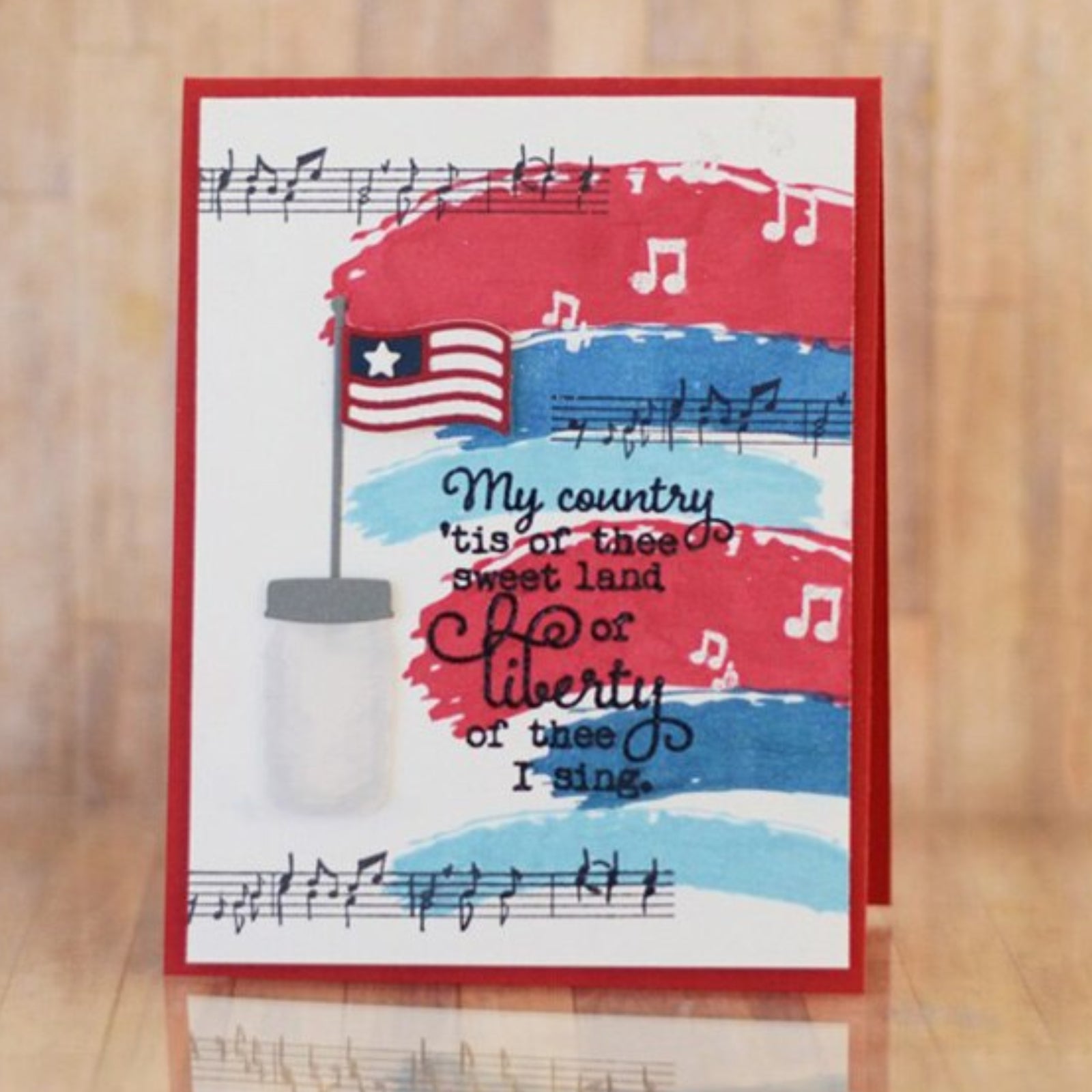 Small American Flag w Pole Cutting & Embossing Dies