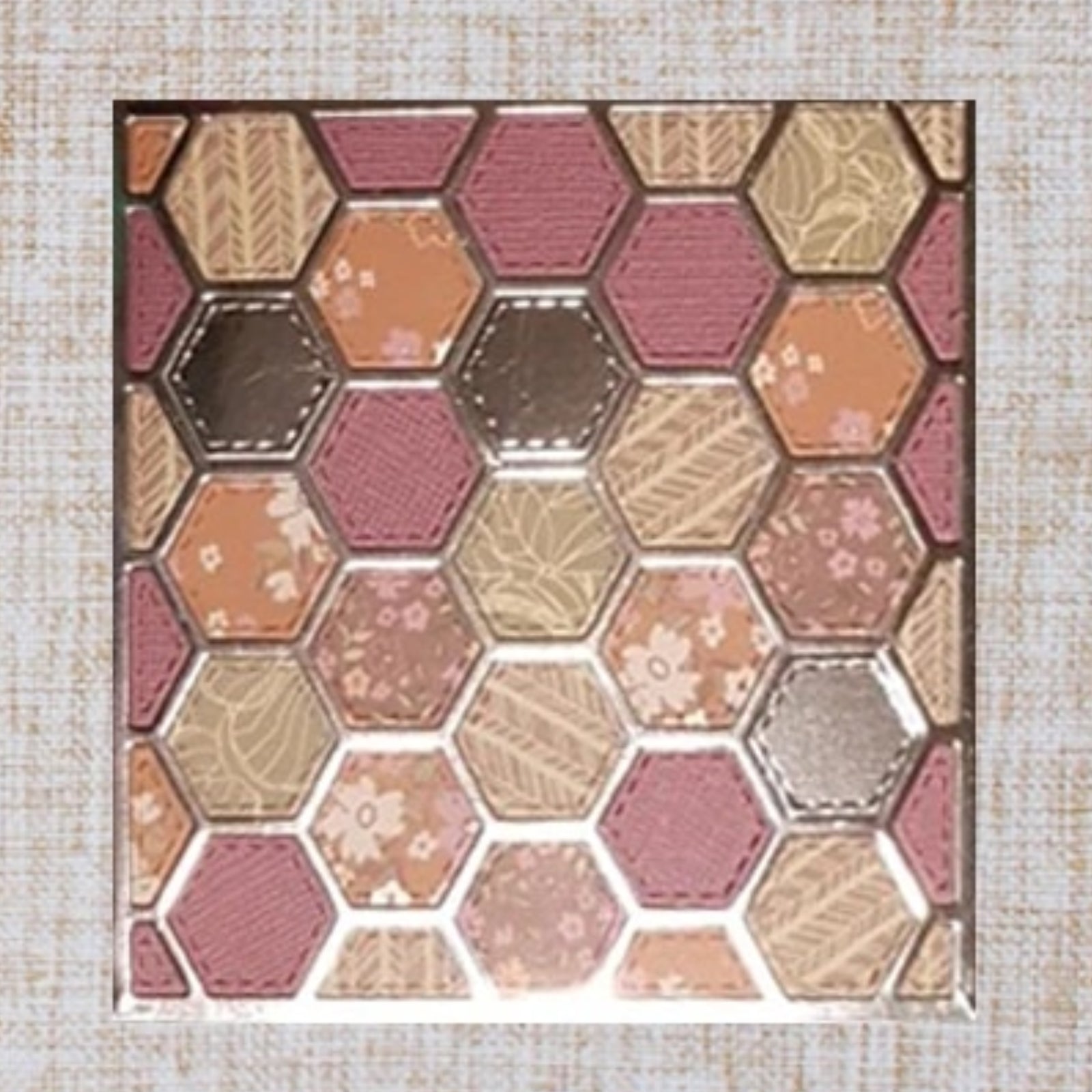 Stitched Hexagons Honeycomb Grid Square Background Cutting Dies