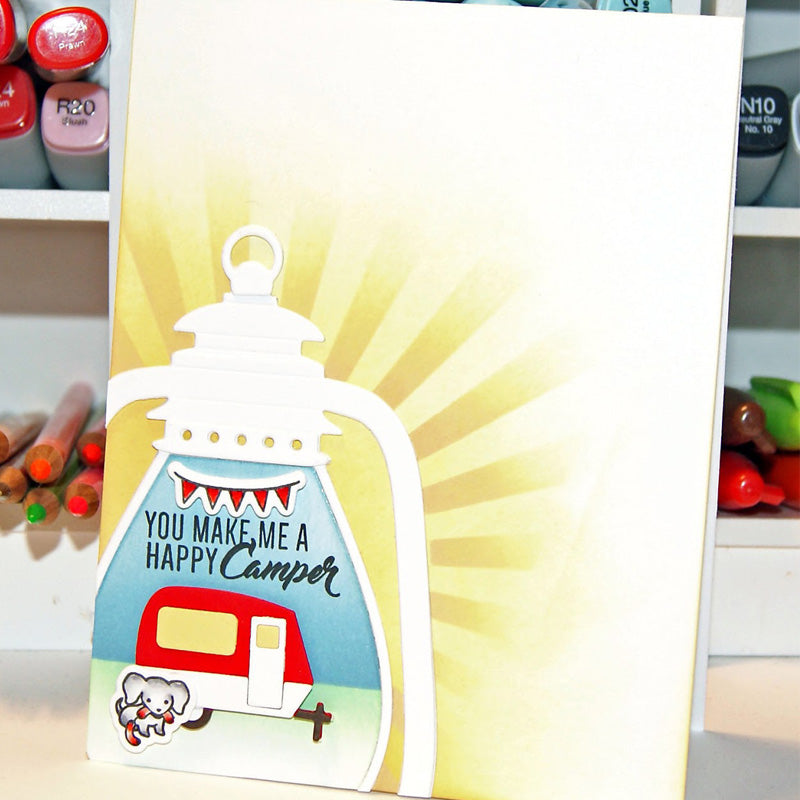 Lantern w Mini Camping Scene Cutting & Embossing Dies
