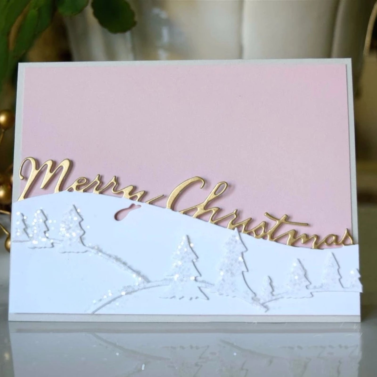 Merry Christmas Script Sloping Border Cutting Die