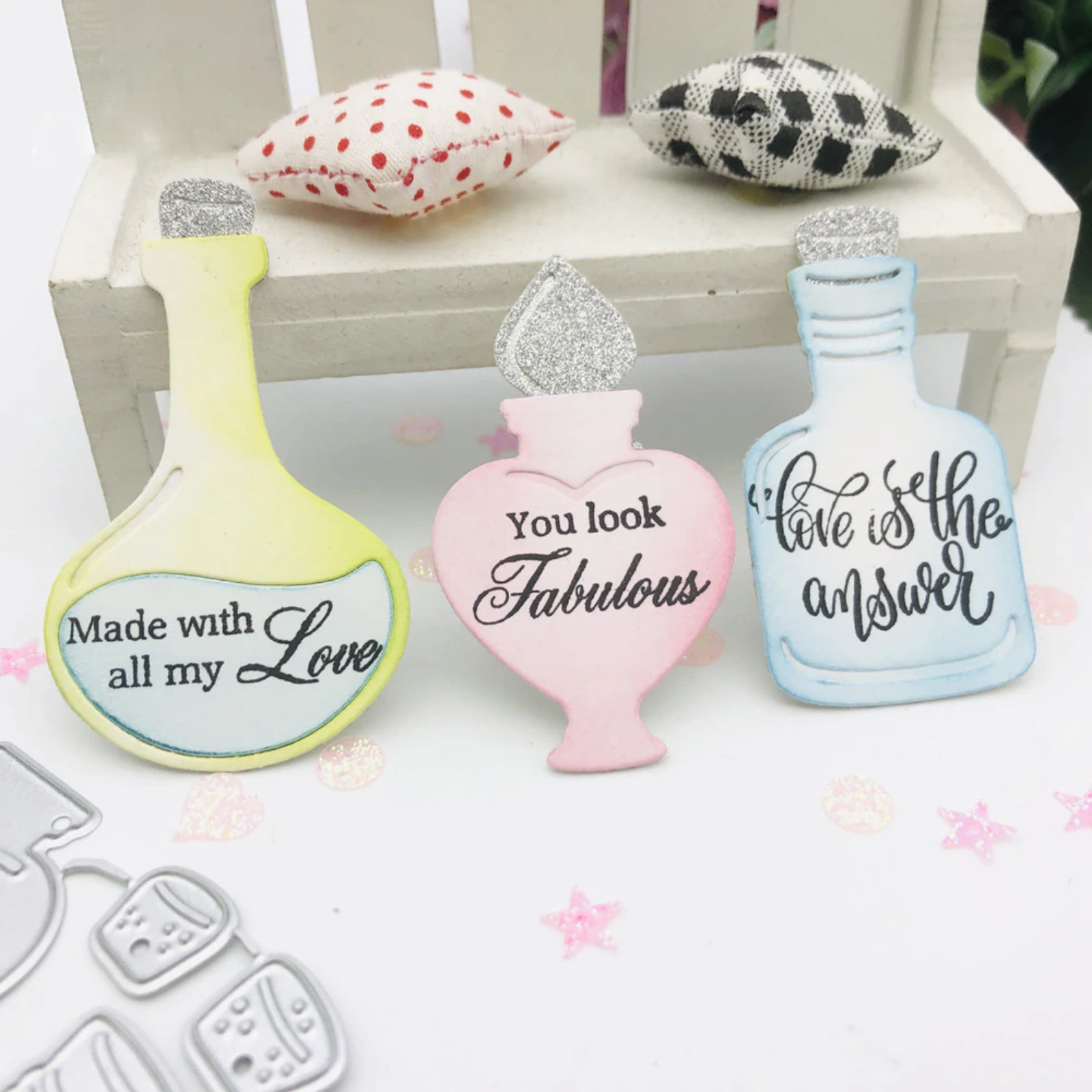 Perfumes Poison Potions Trio Cutting Dies