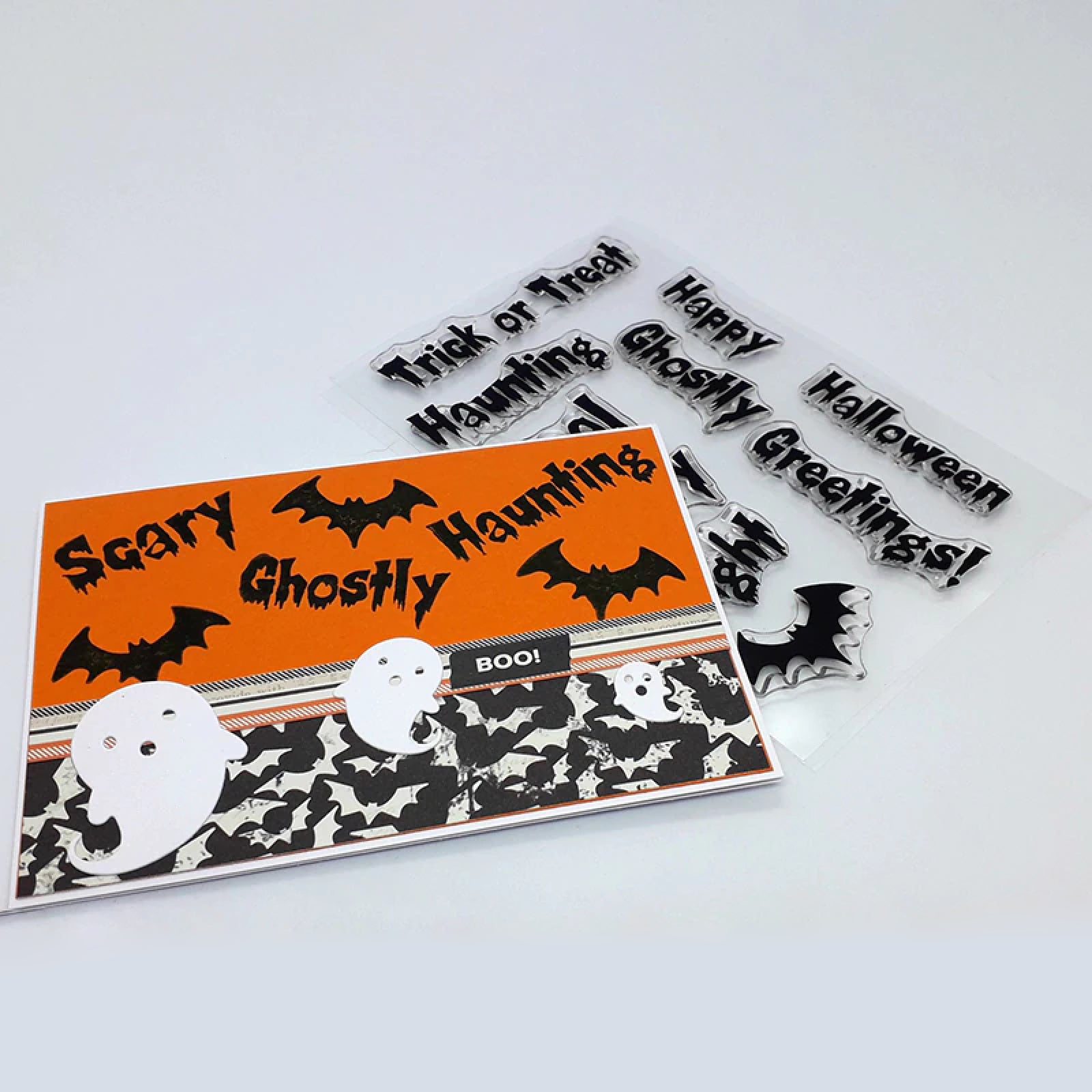 Happy Halloween Haunting Sentiments Words Stamps Set