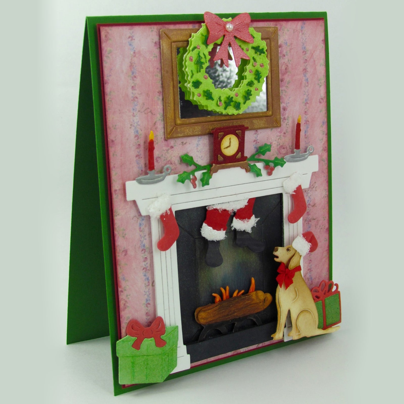 Cozy Fireplace w Logs Holder & Flame Cutting Dies