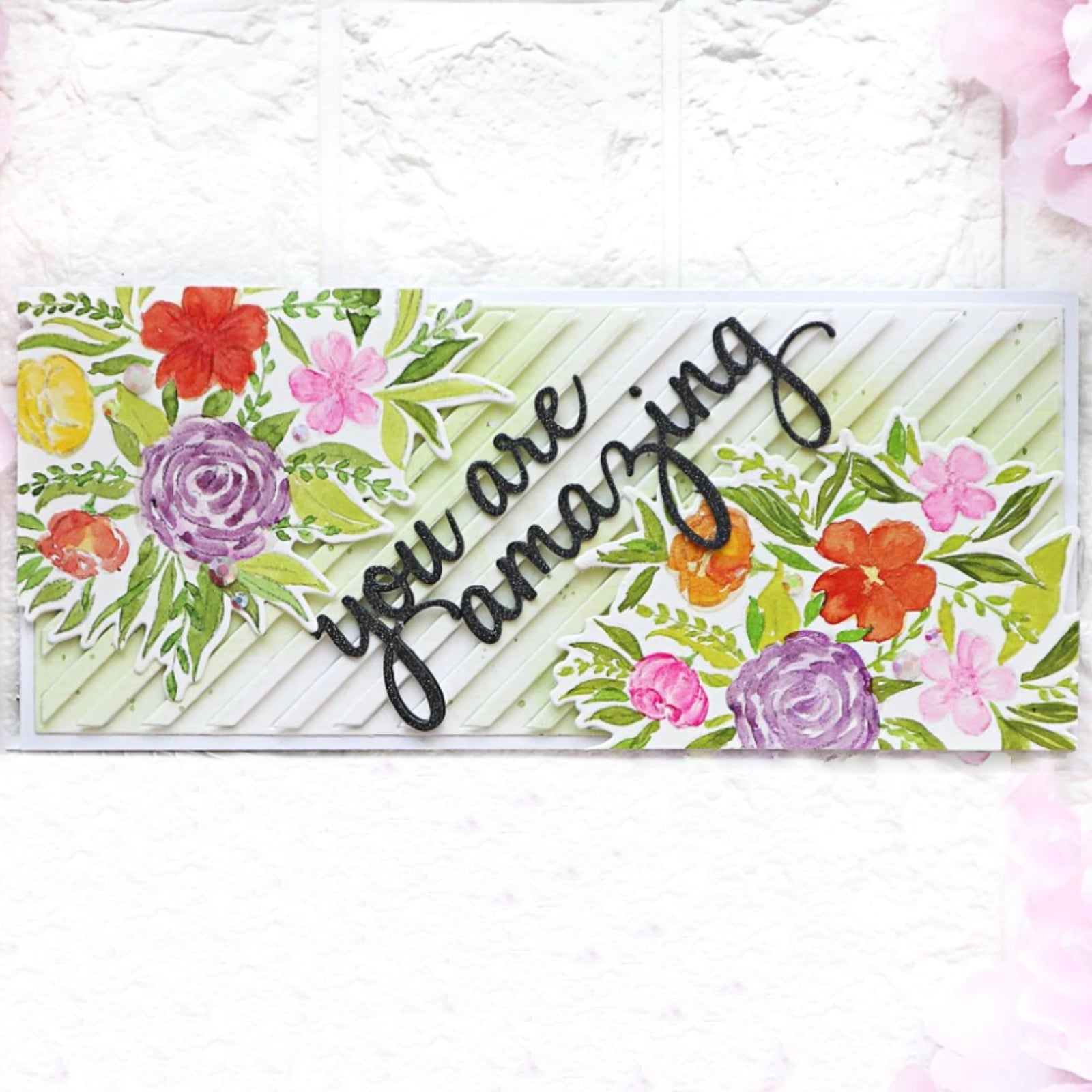 You Are Amazing Sentiment Words w Shadows Cutting Dies