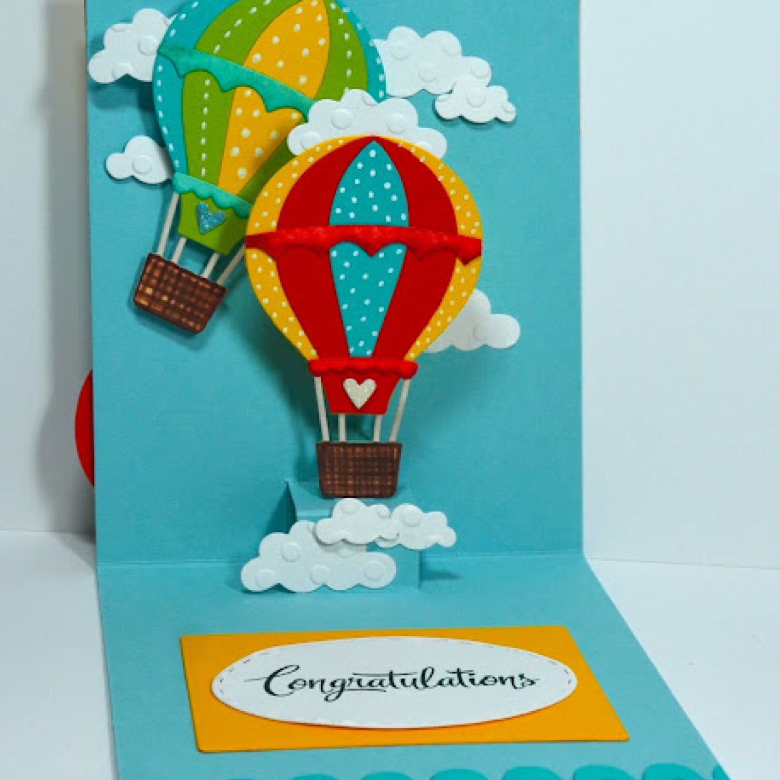 Pop Up Hot Air Balloon w Clouds Cutting Embossing Dies