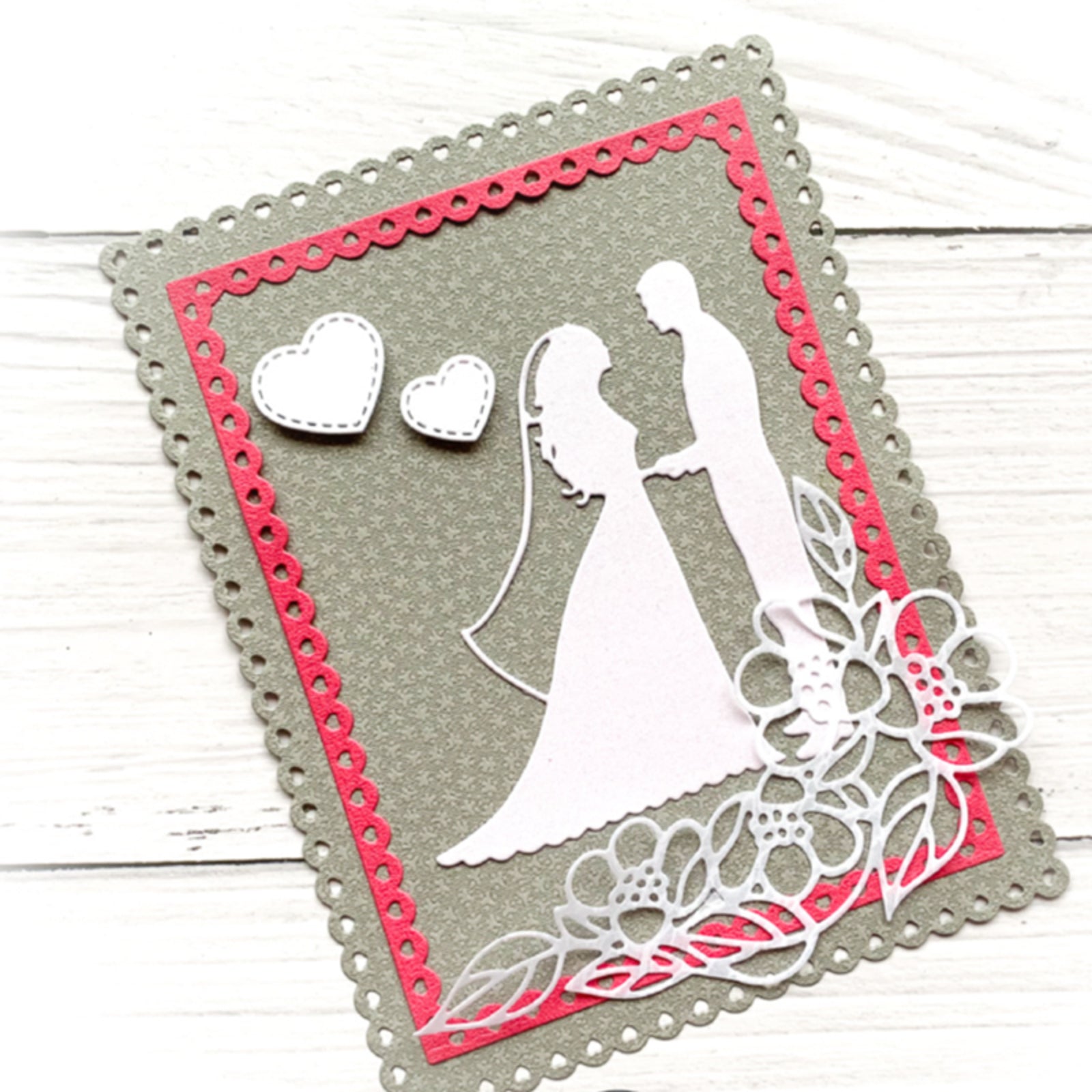 Hearts Edged Rectangle w Frames Stars Burst Cutting Dies