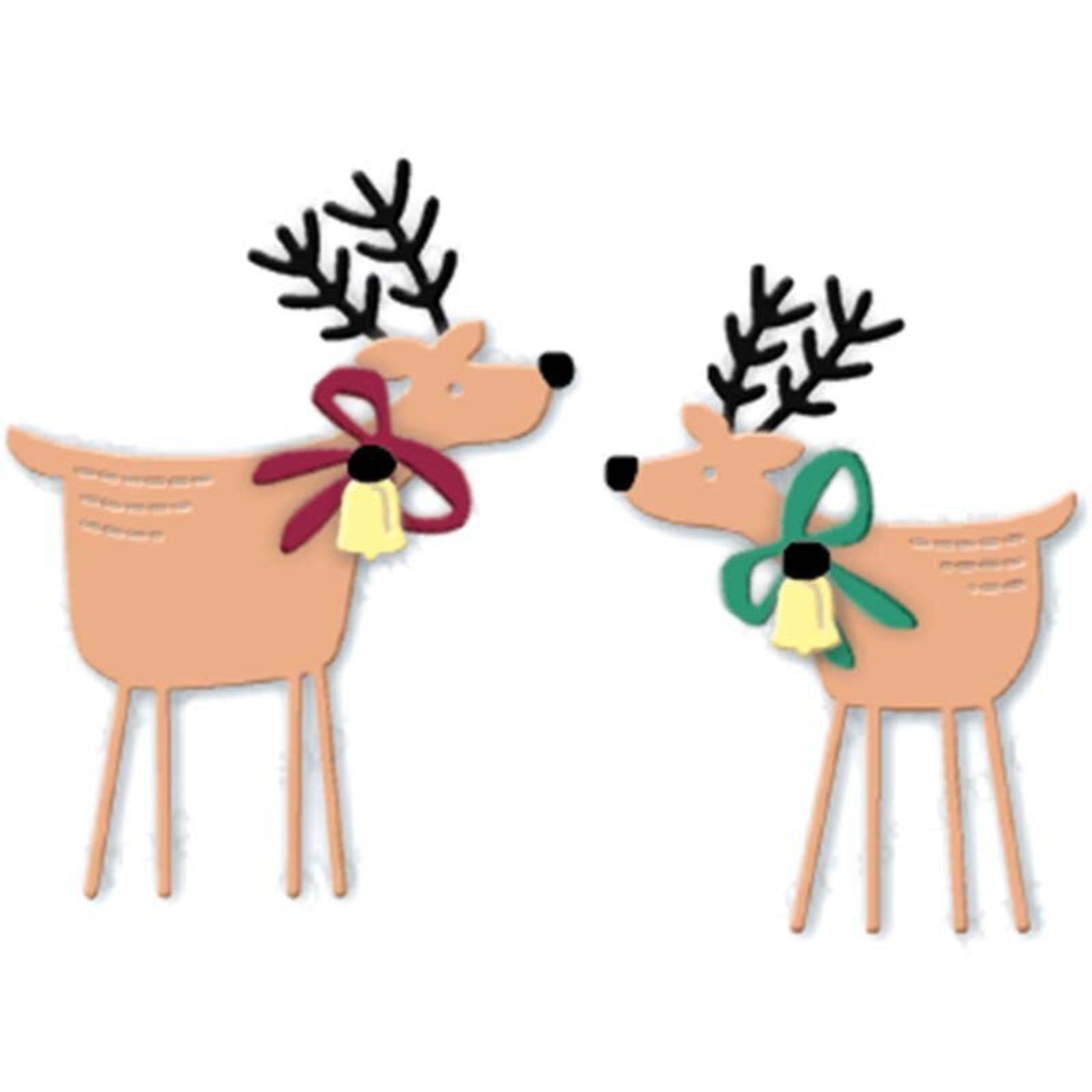 Love You Deerly Reindeer Duo w Bell & Bow Cutting Dies