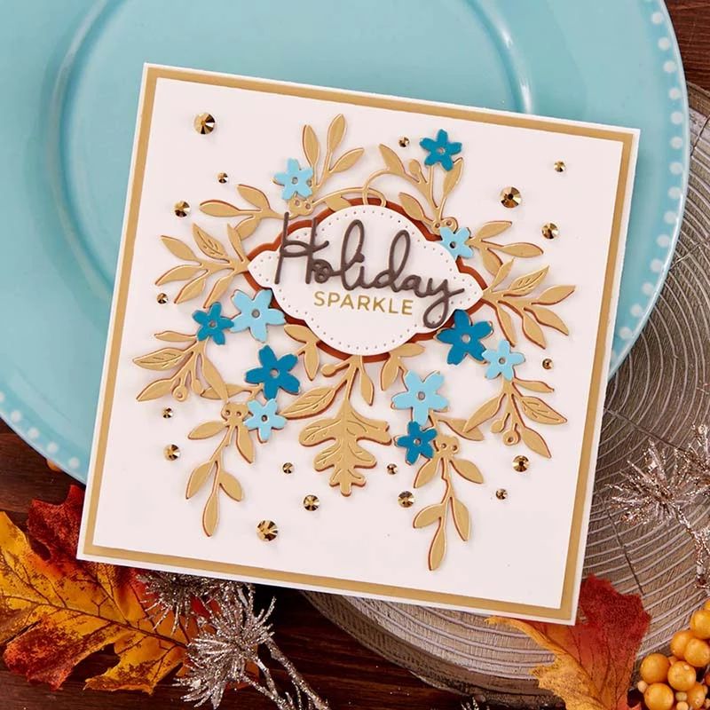 Thanksgiving Fall Foliage w Pumpkin Labels Cutting & Embossing Dies