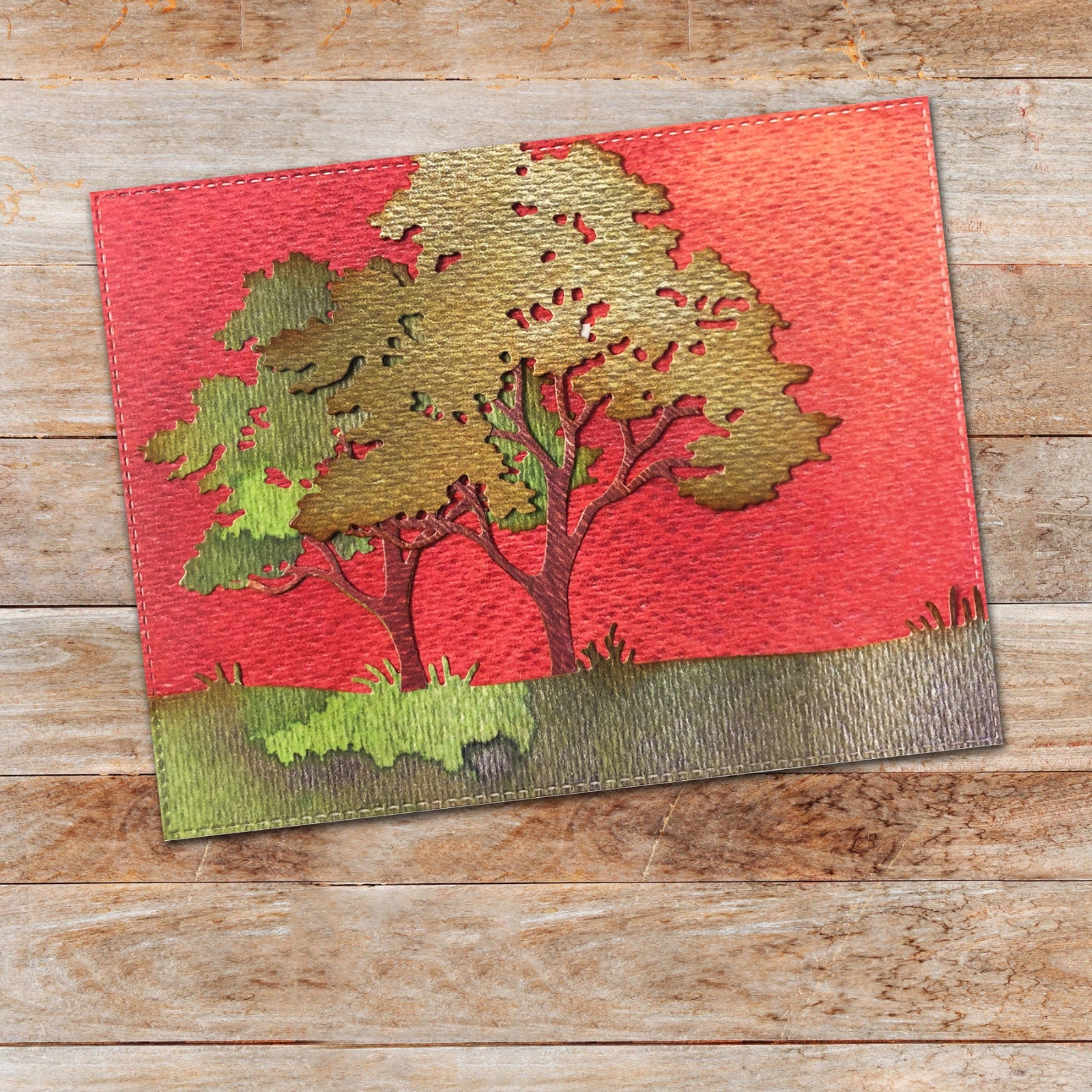 Big Tree w Grass Tuffs Backdrop Border Cutting Die