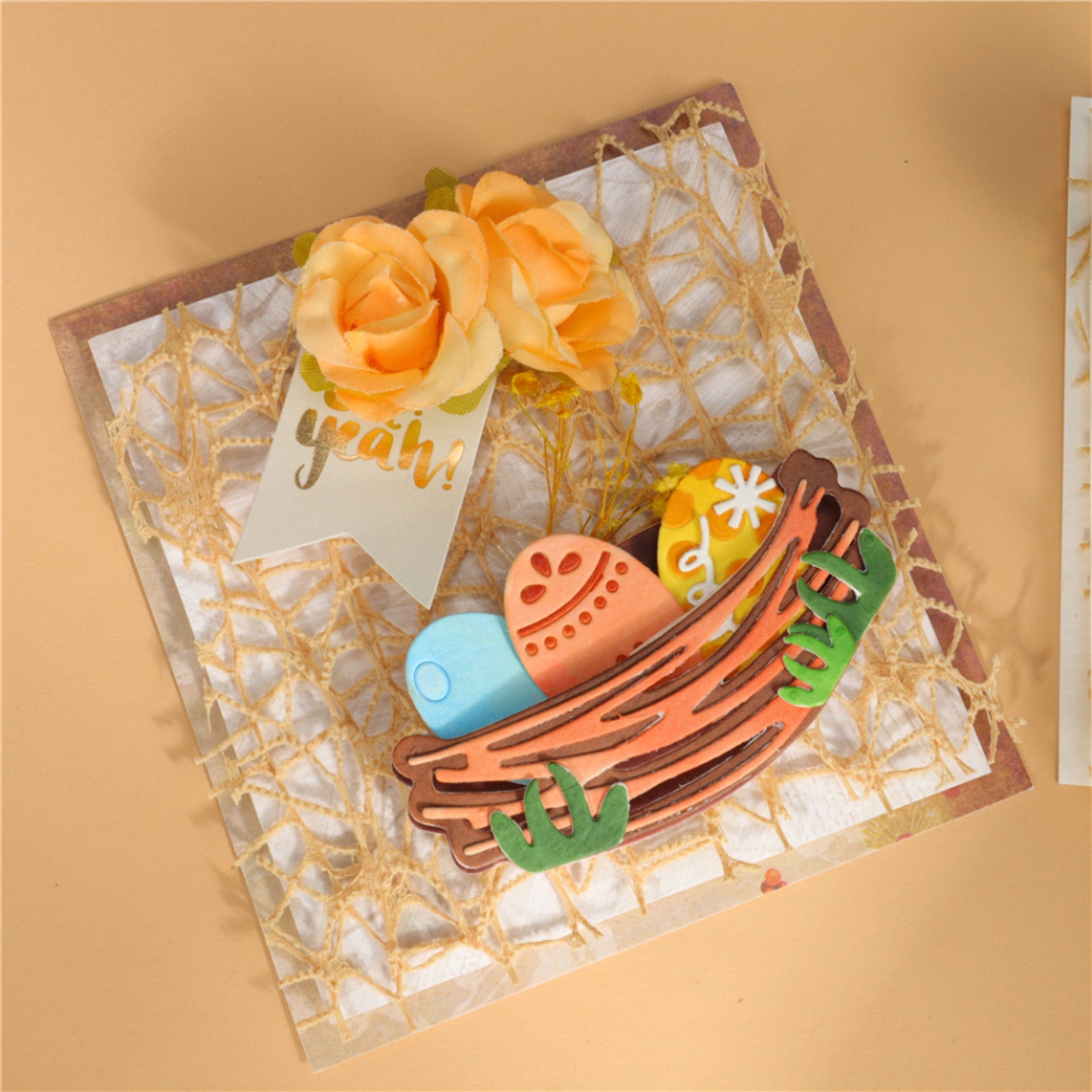 Easter Eggs w Nest & Grass Tuffs Cutting Dies