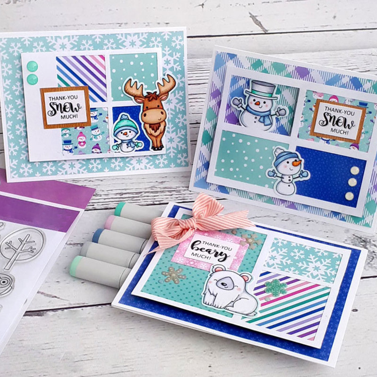 You’re Snow Much Fun Yetis & Snowmen w Snowflakes Cutting Dies & Stamps Set