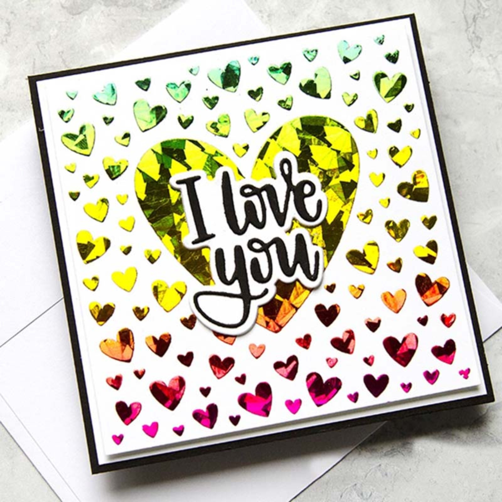 I Love You w Shadow Sentiment Phrase Cutting Dies
