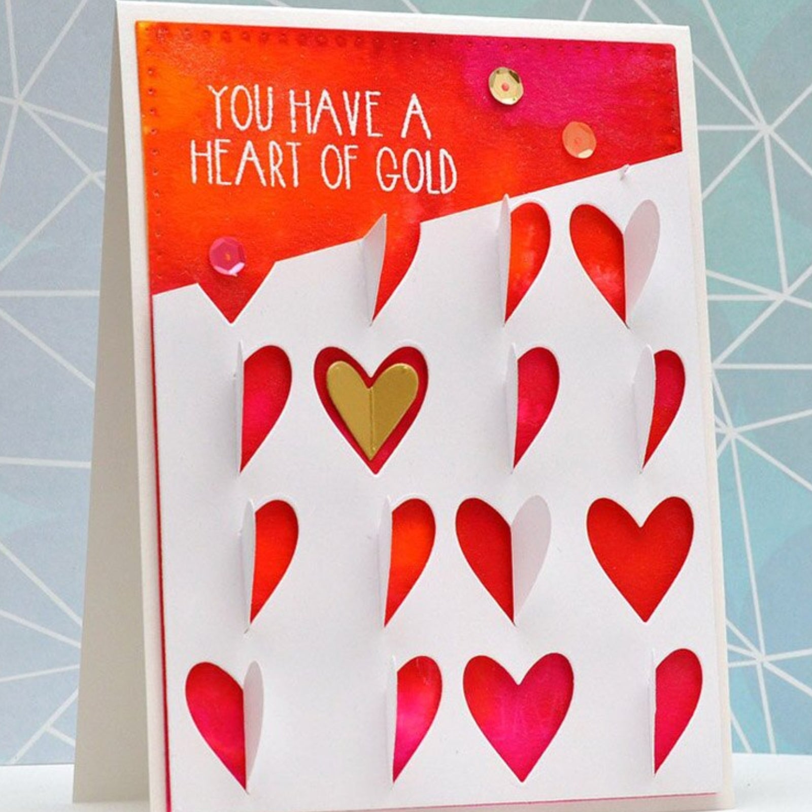 Folding Hearts 3D Background Cutting Die