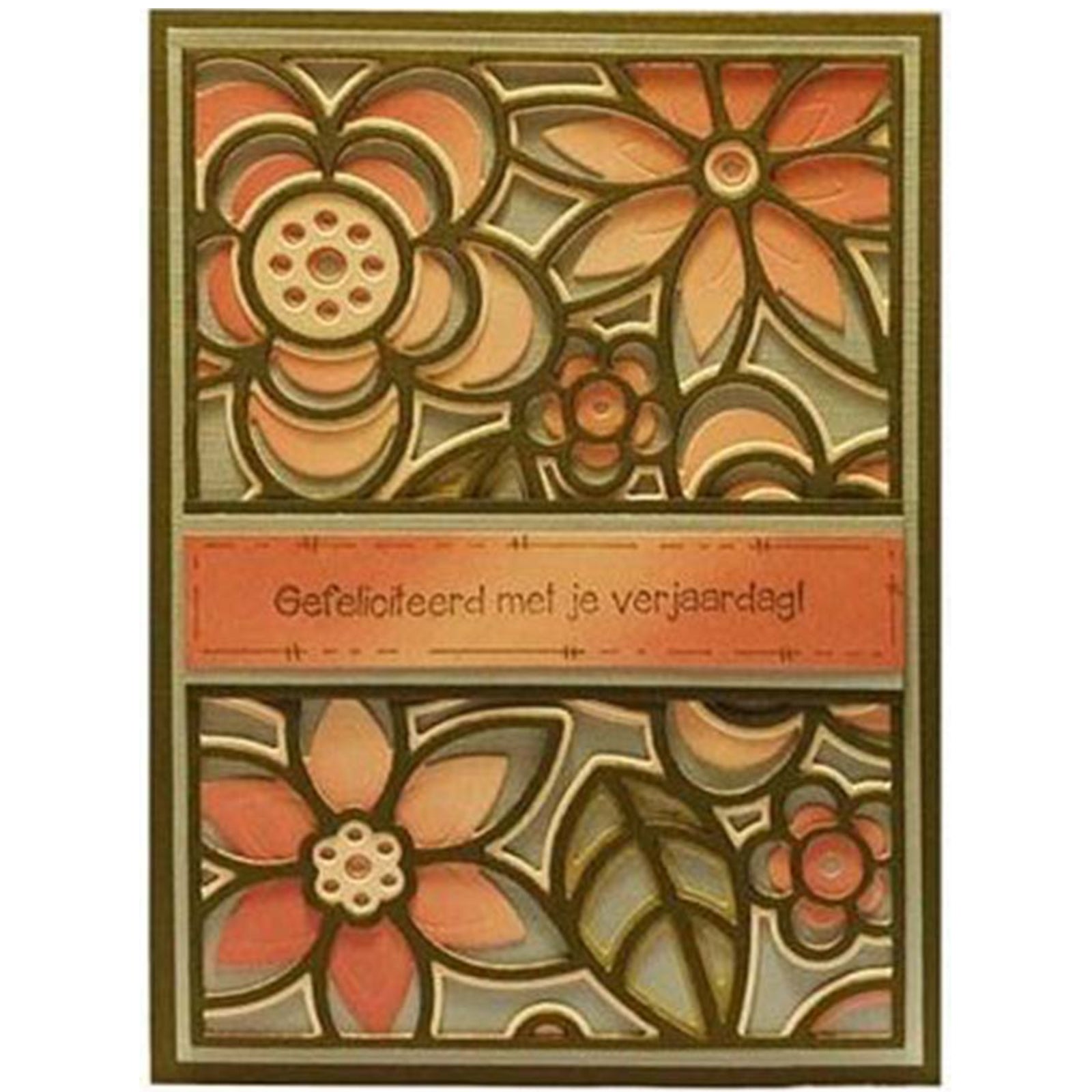 Layering Flowers w Leaves Background Trio Cutting & Embossing Dies