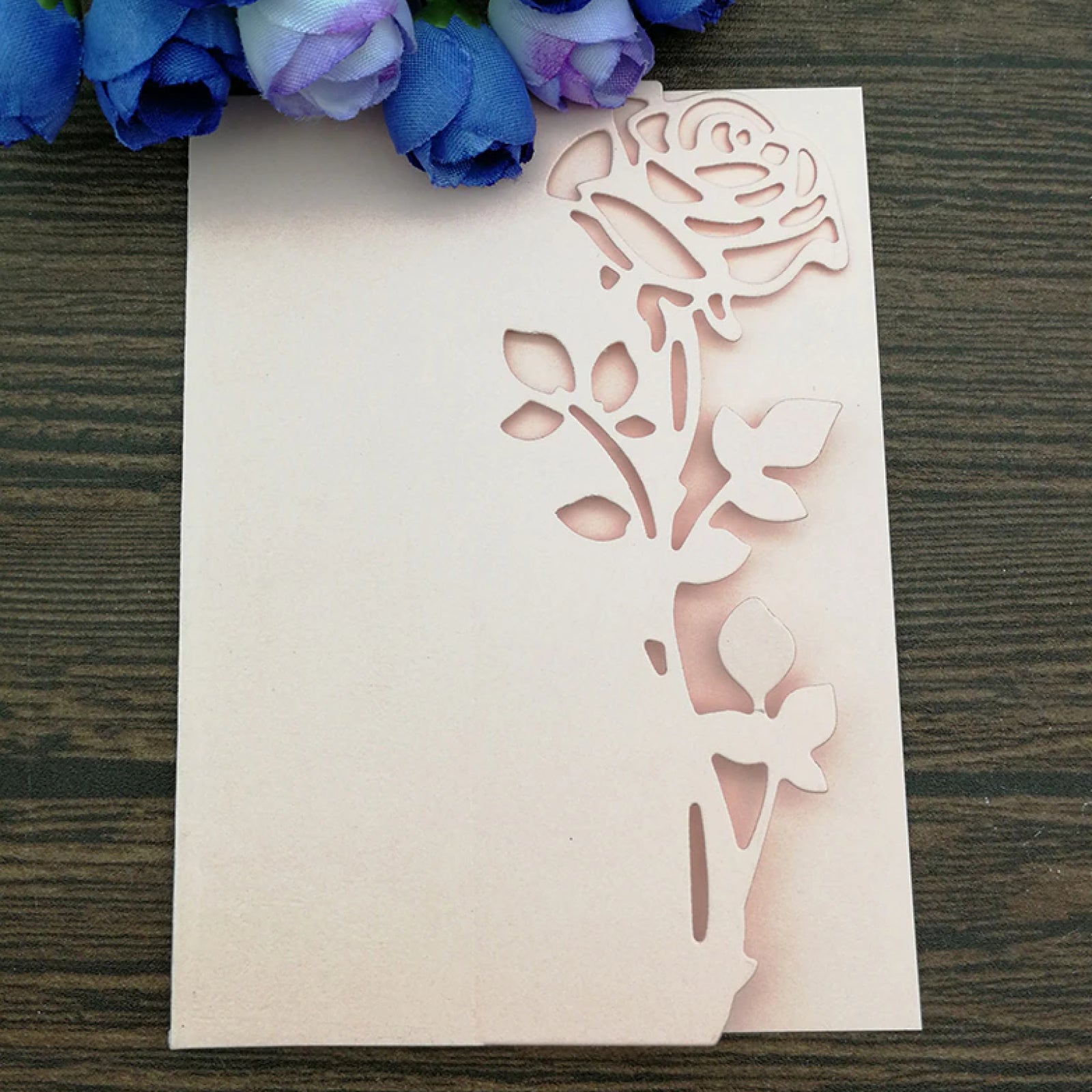 Rose Stem w Leaves Cutout Border Cutting Die