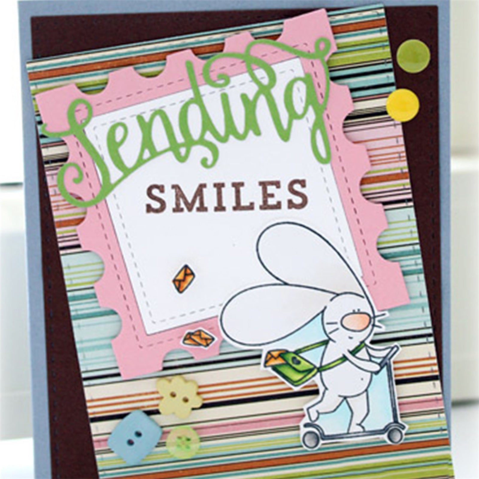 Postage Stamp Frames w Squares Stitched Nesting Cutting & Embossing Dies