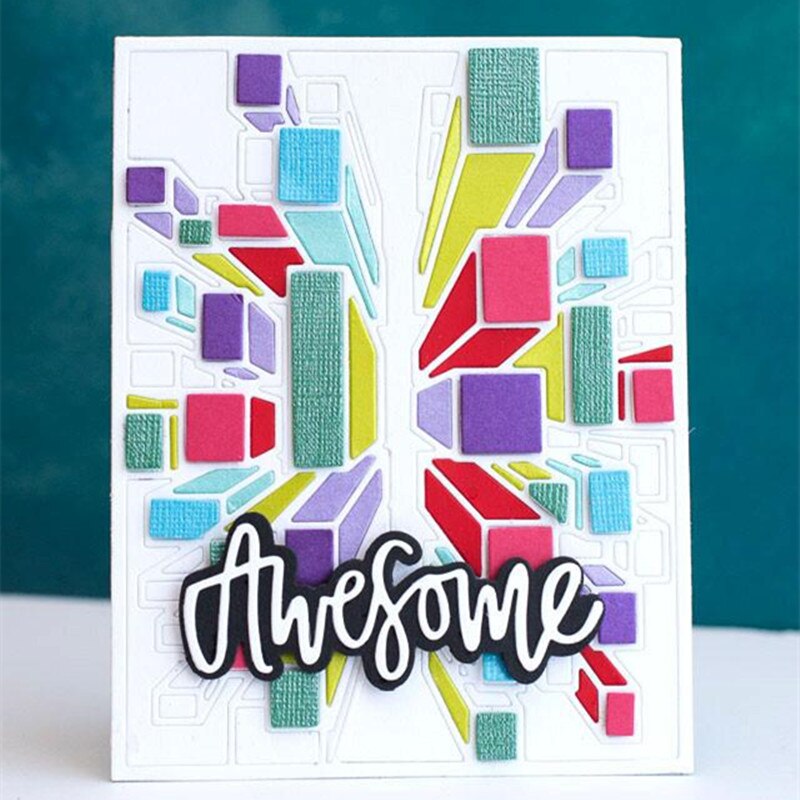 Abstract Blocks or Skyscrapers Background Frame Cutting Die – 3D Illusion
