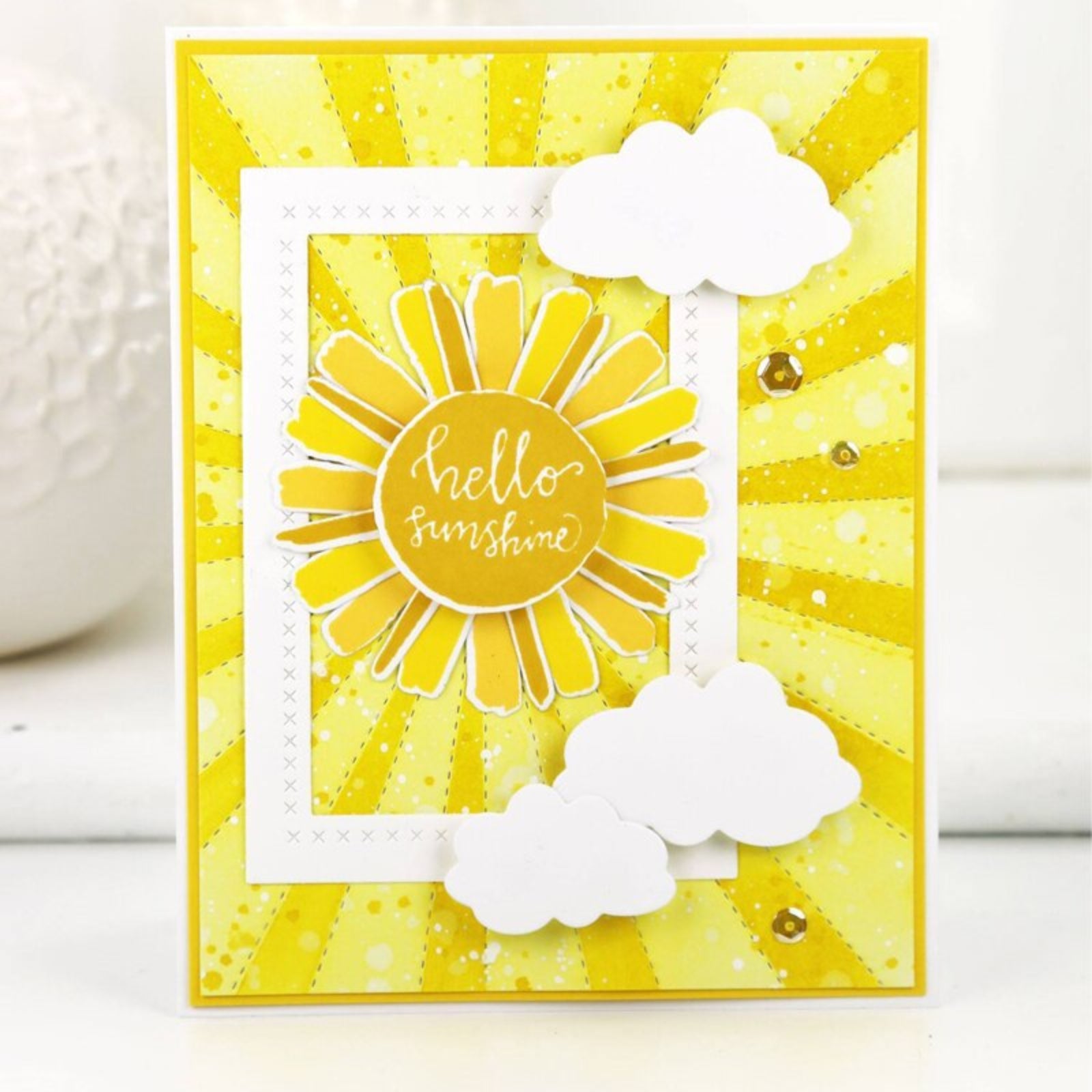 Stitched Rays Sunburst Background Cutting Die